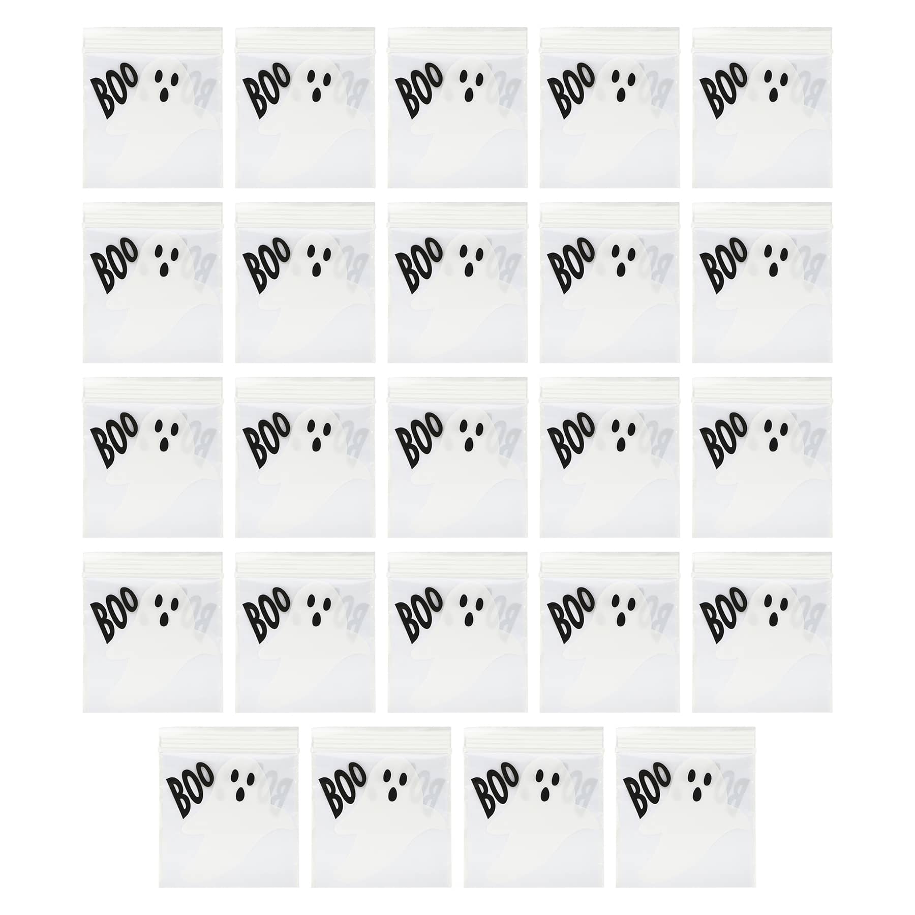 Boo Ghost Zip Treat Bags, 24ct. by Makery&#x2122;