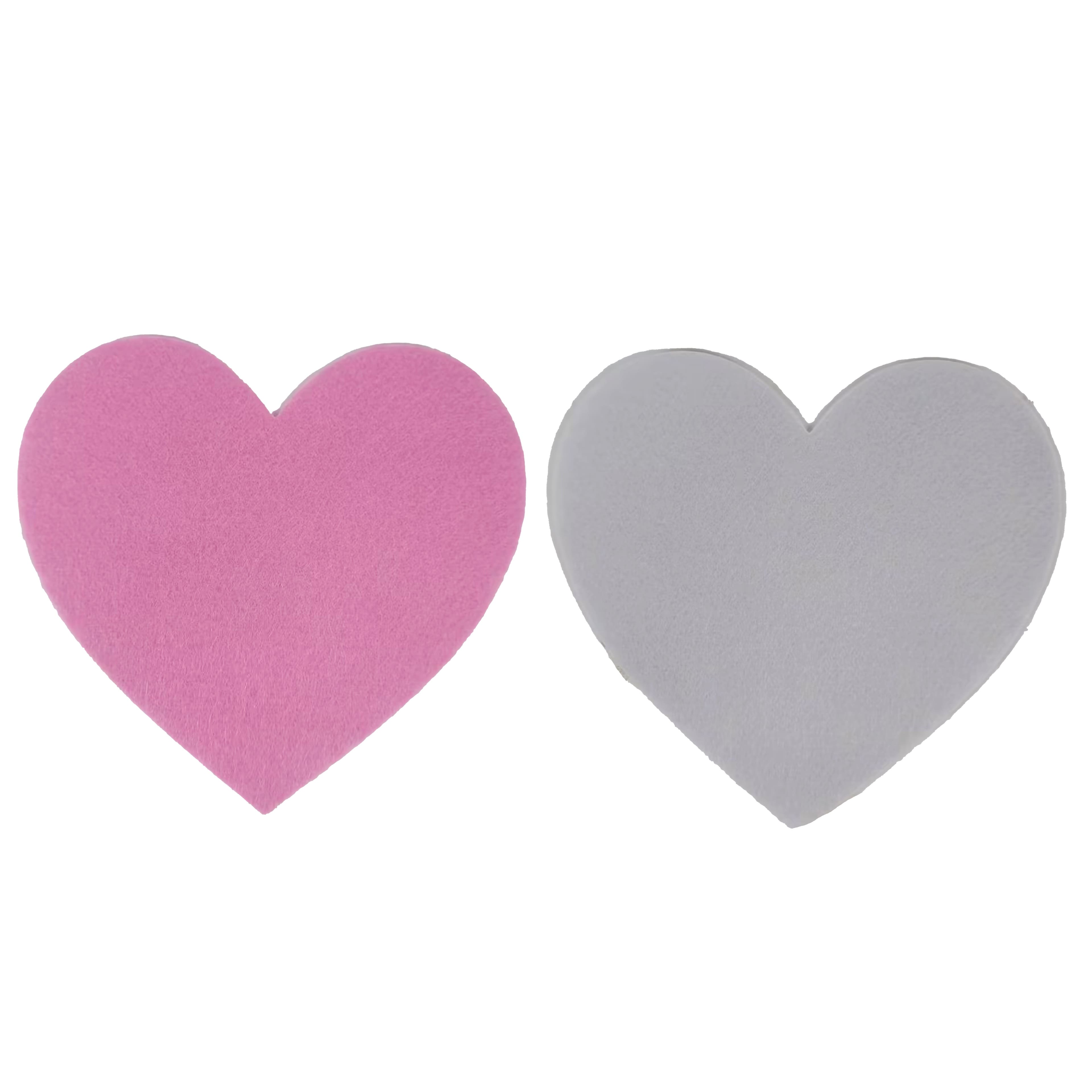 5.75" White & Pink Felt Hearts by Creatology™