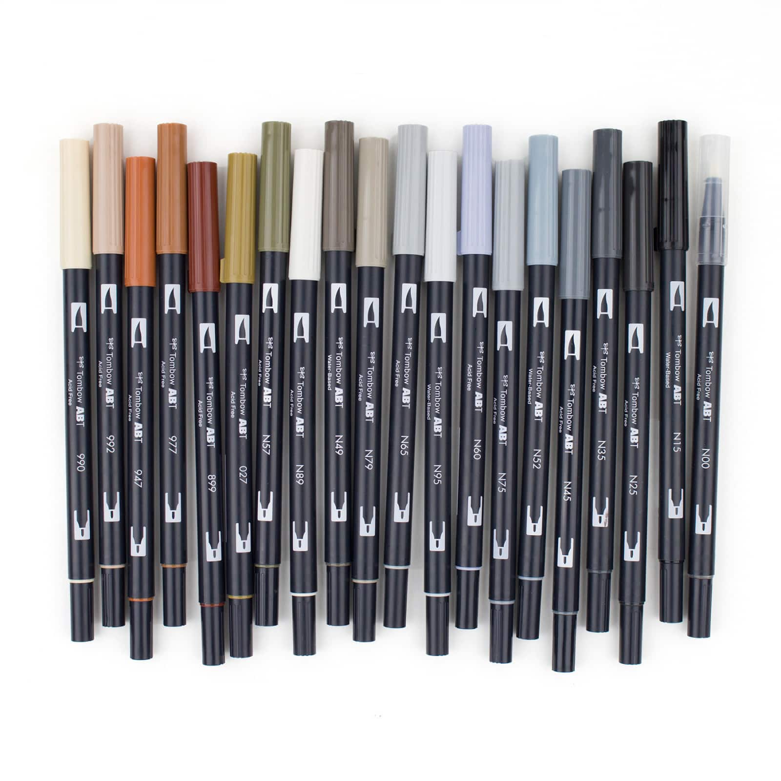 Tombow Dual Brush 20 Color Pen Set, Neutral
