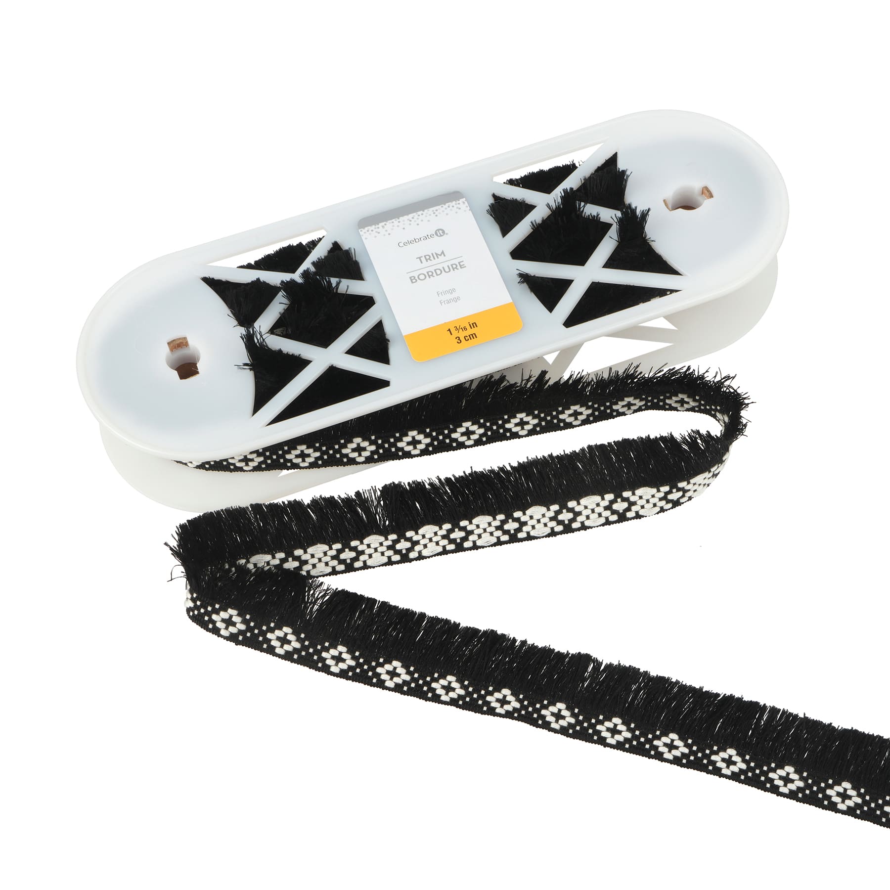 1 3/16&#x22; Diamond Jacquard Fringe Trim by Celebrate It&#xAE;