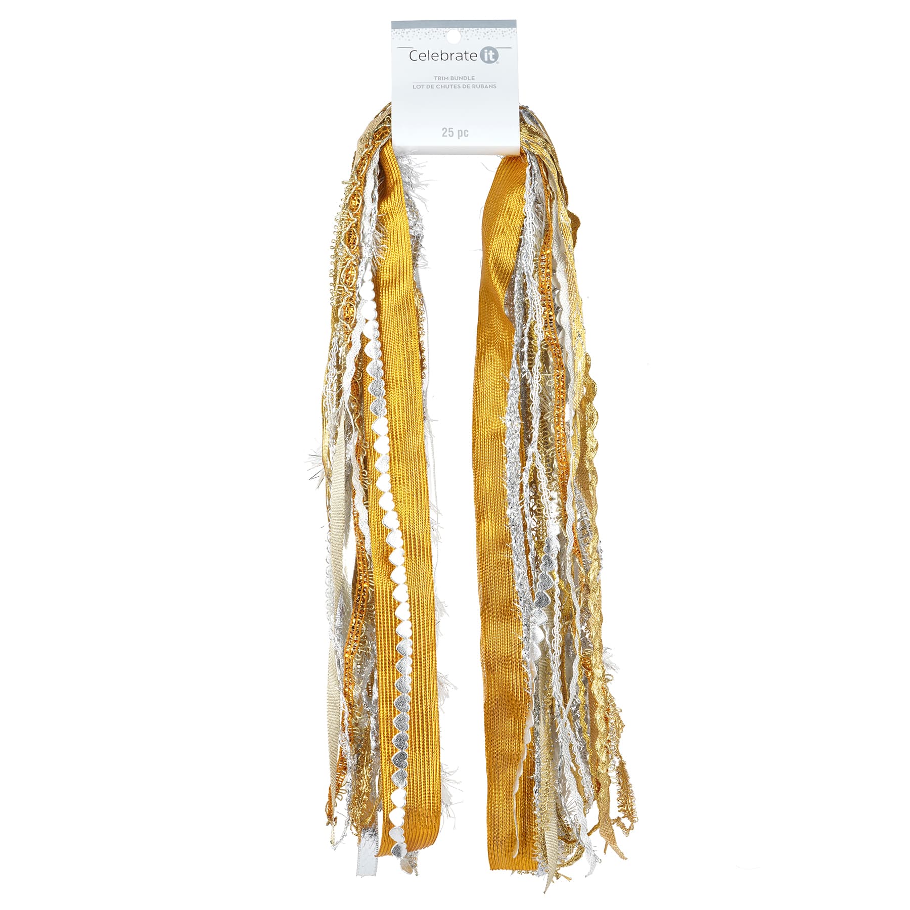 Gold & Silver Ribbon Trim Bundle by Celebrate It®, 25ct.
