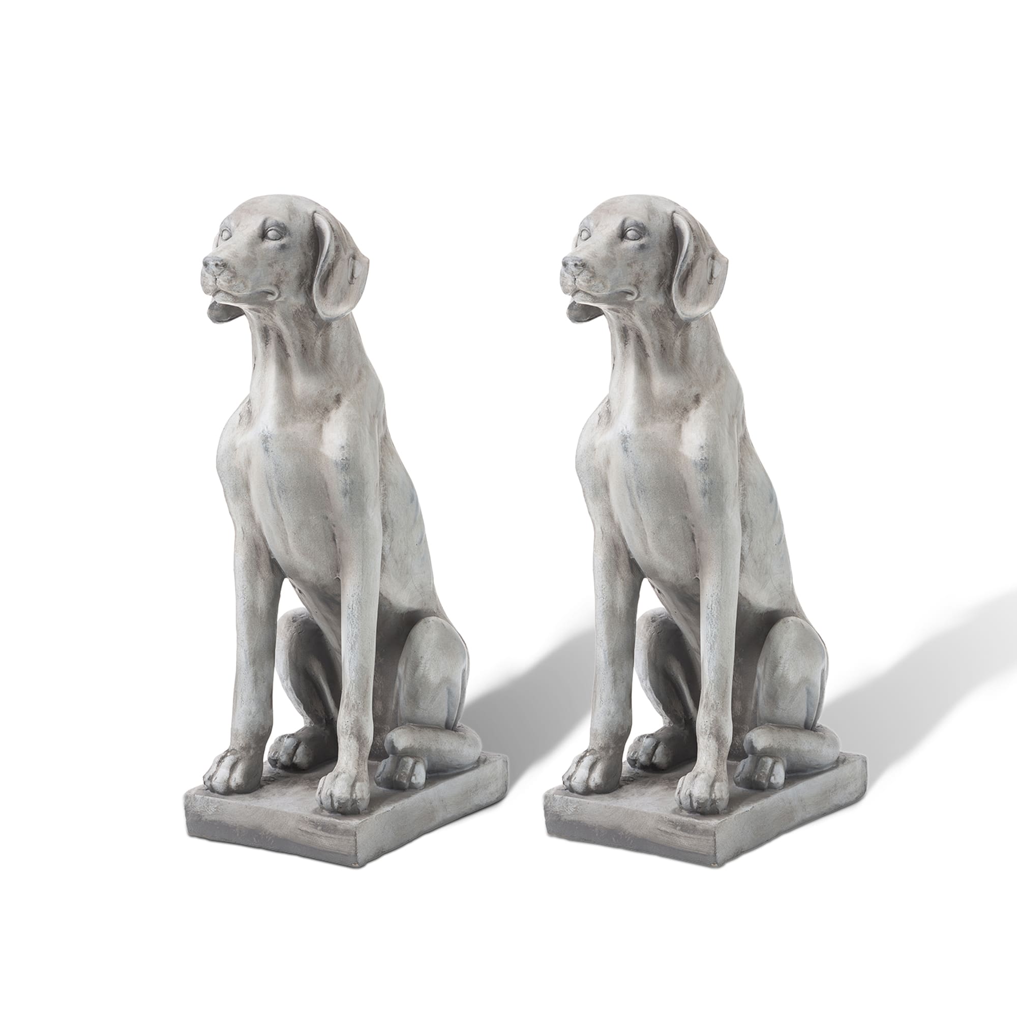 Glitzhome&#xAE; 28.25&#x22; Light Gray Sitting Labrador Retriever Dog Statues, 2ct.