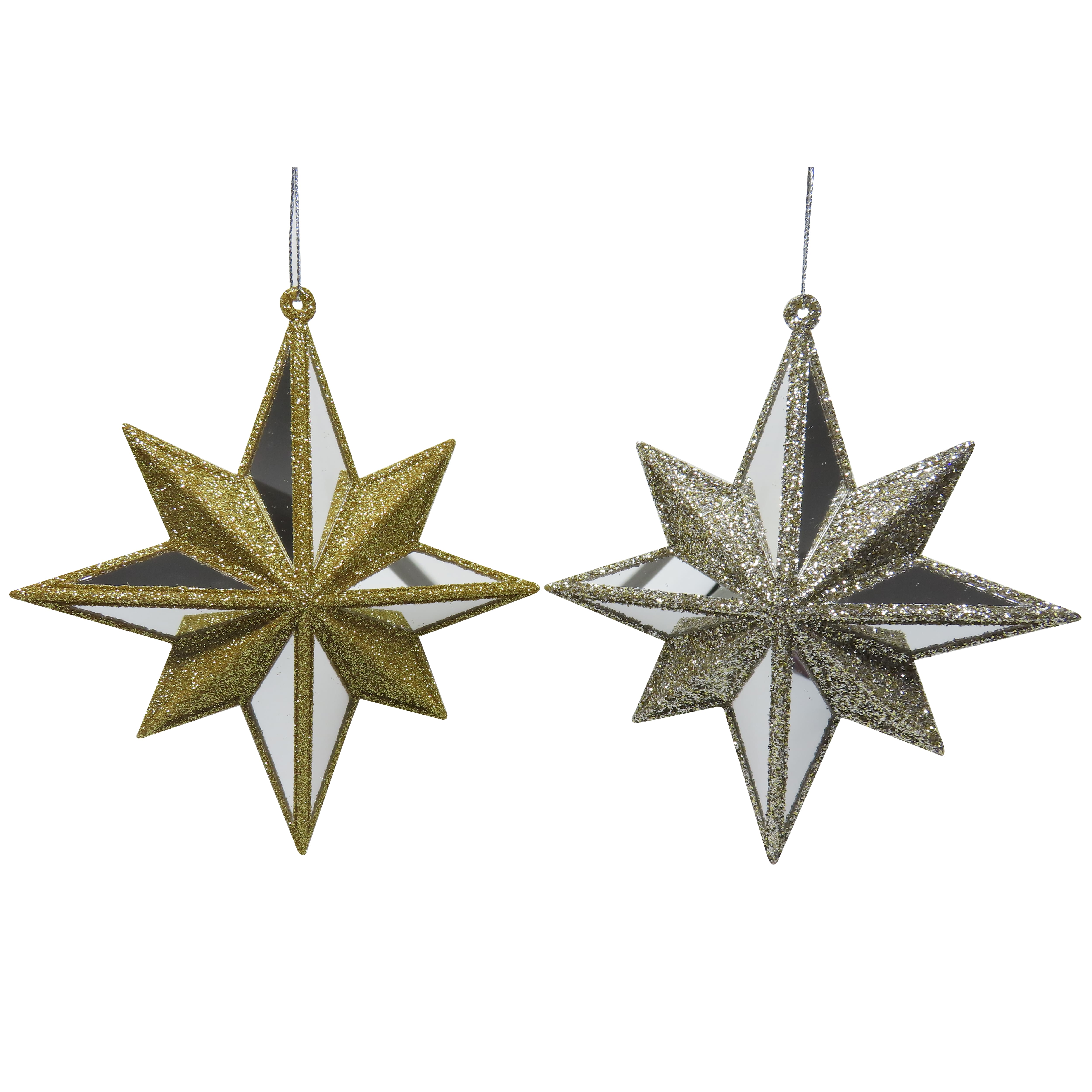Assorted 6&#x22; Glitter Mirror Star Plastic Ornament, 1pc. by Ashland&#xAE;