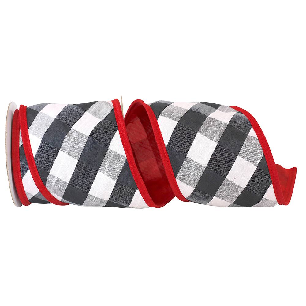 Reliant 4&#x22; x 5yd. Checkered Spray Wired Ribbon
