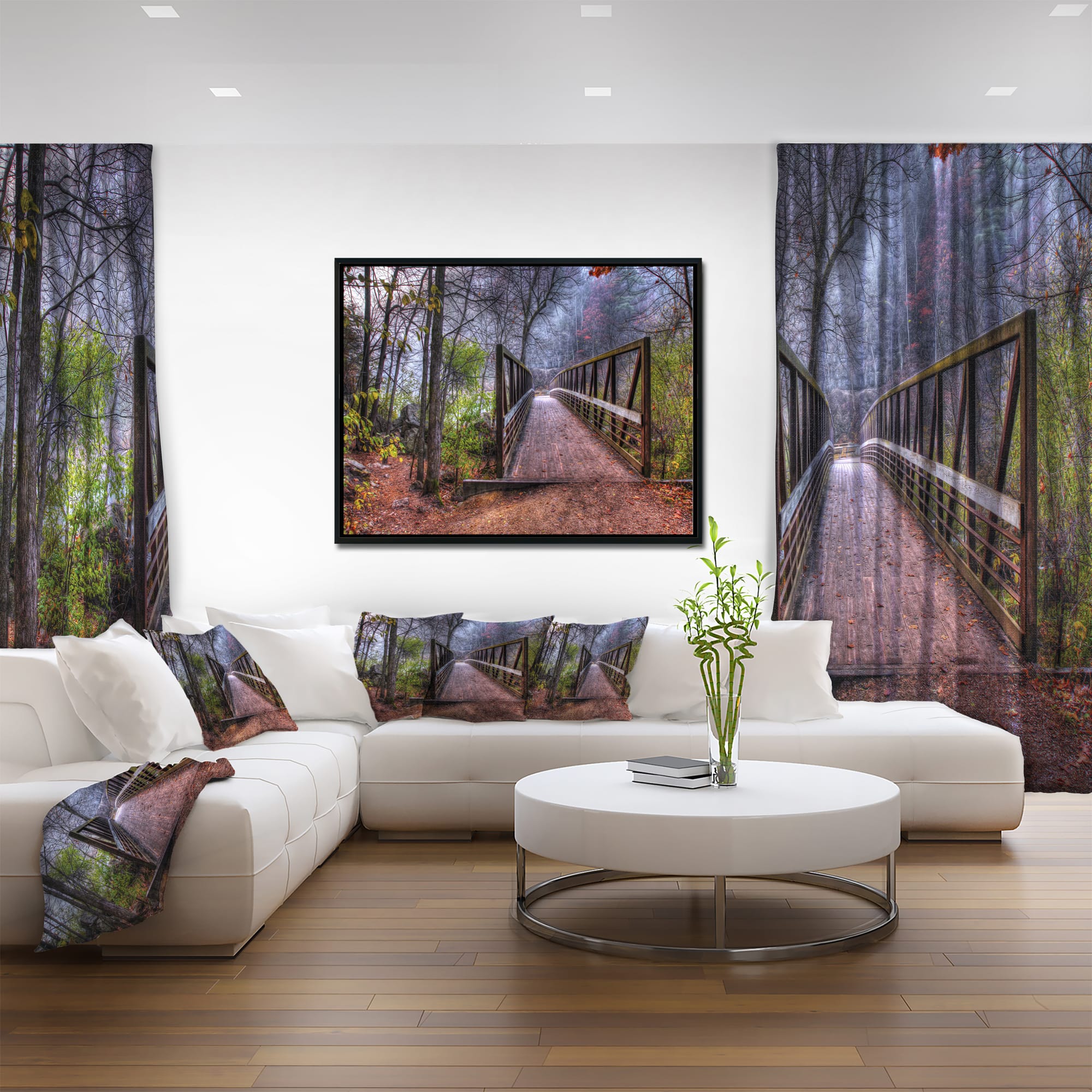 Designart - Beautiful Bridge Over Creek