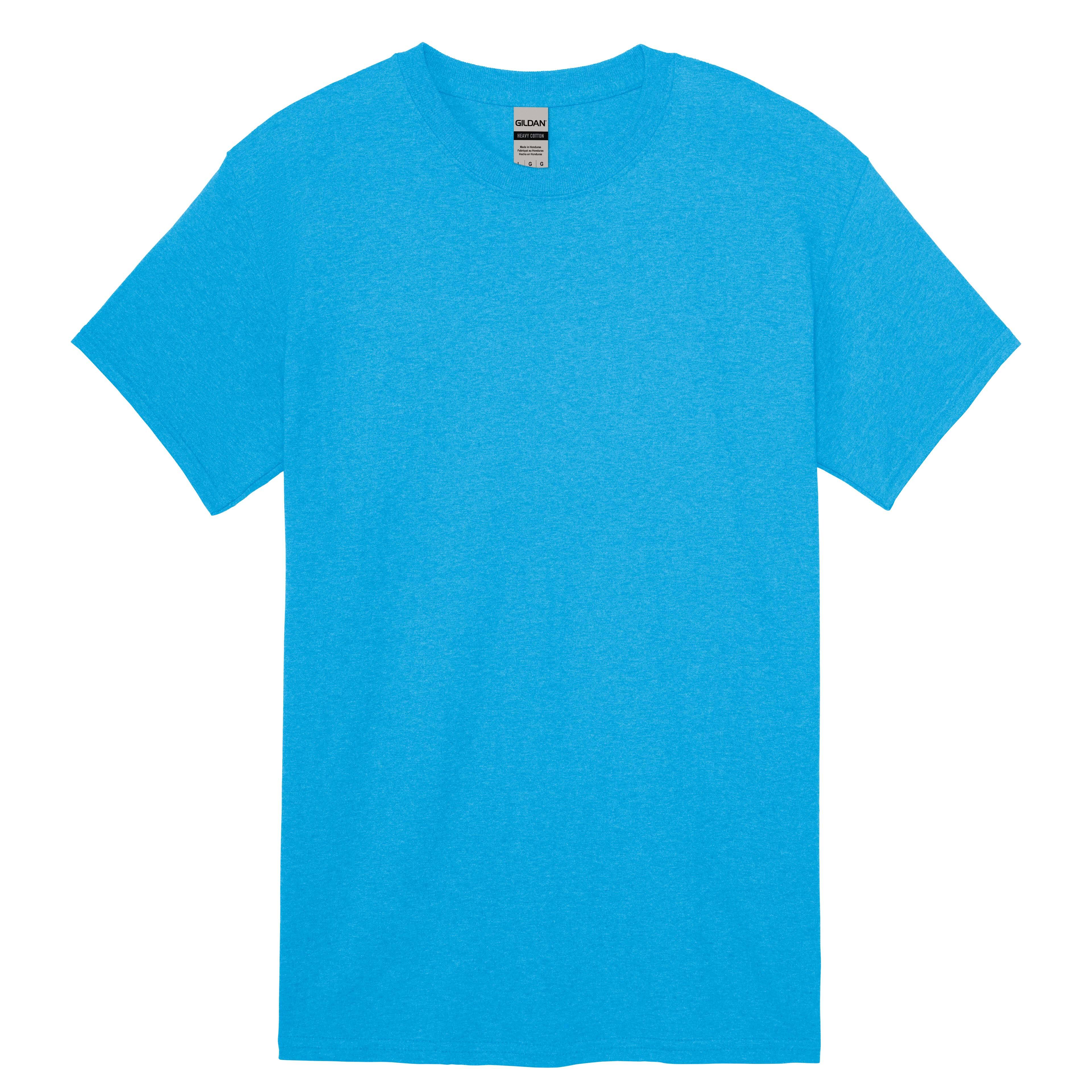 Gildan Short Sleeve Adult T-Shirt in Heather Sapphire Blue | X-Large