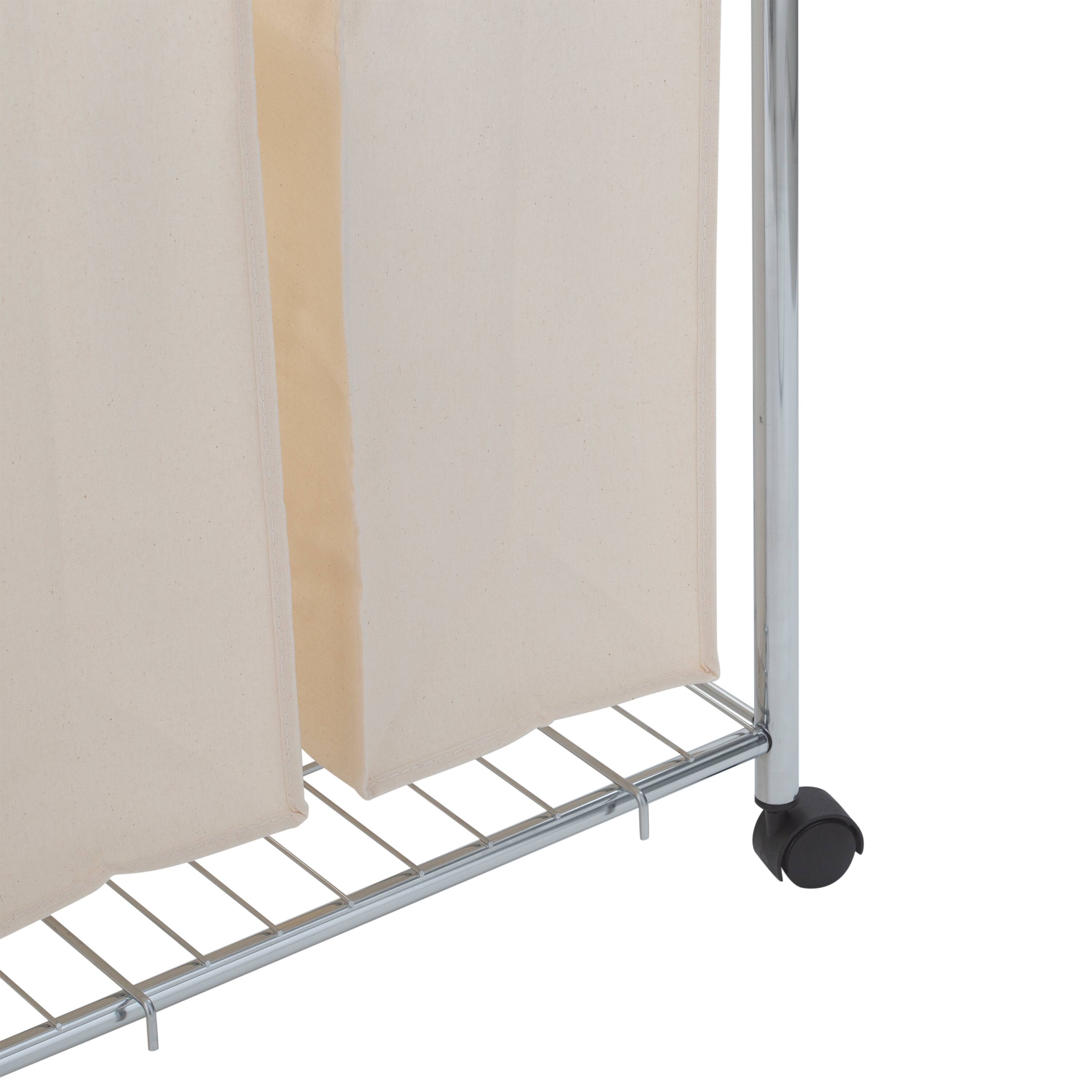 Organize It All 3 Section Laundry Sorter Basket on Wheels