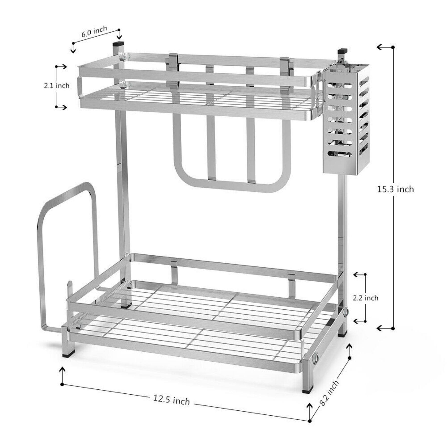 NEX&#x2122; 15&#x22; Silver 2-Tier Standing Storage Rack