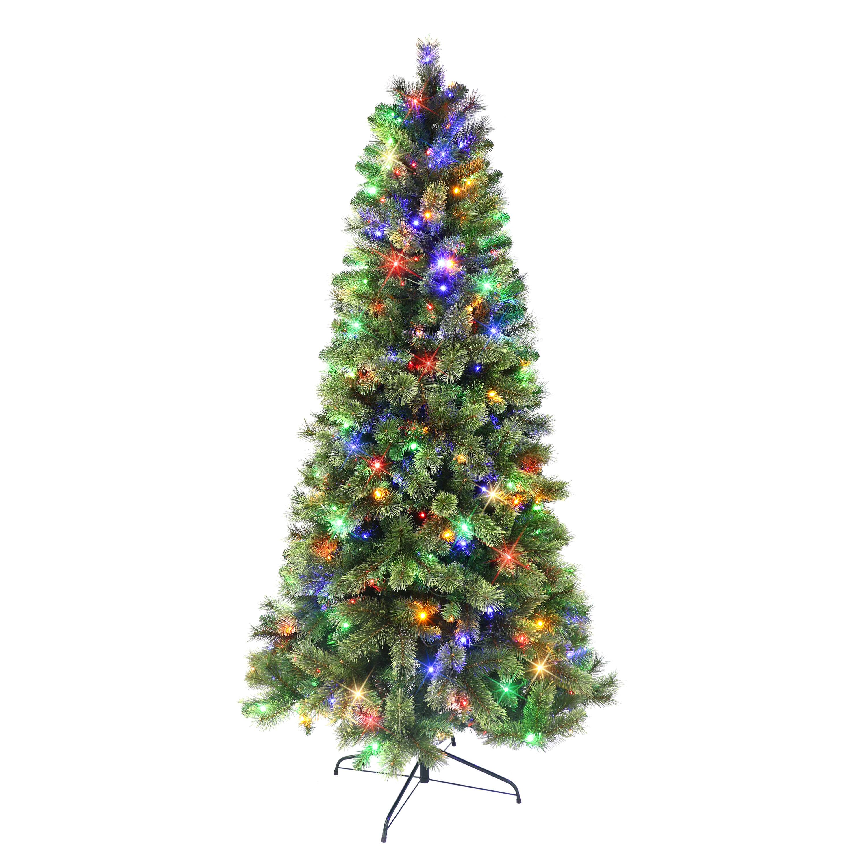 7ft. Pre-Lit Montana Pine Christmas Tree, Clear &#x26; Multicolor Lights