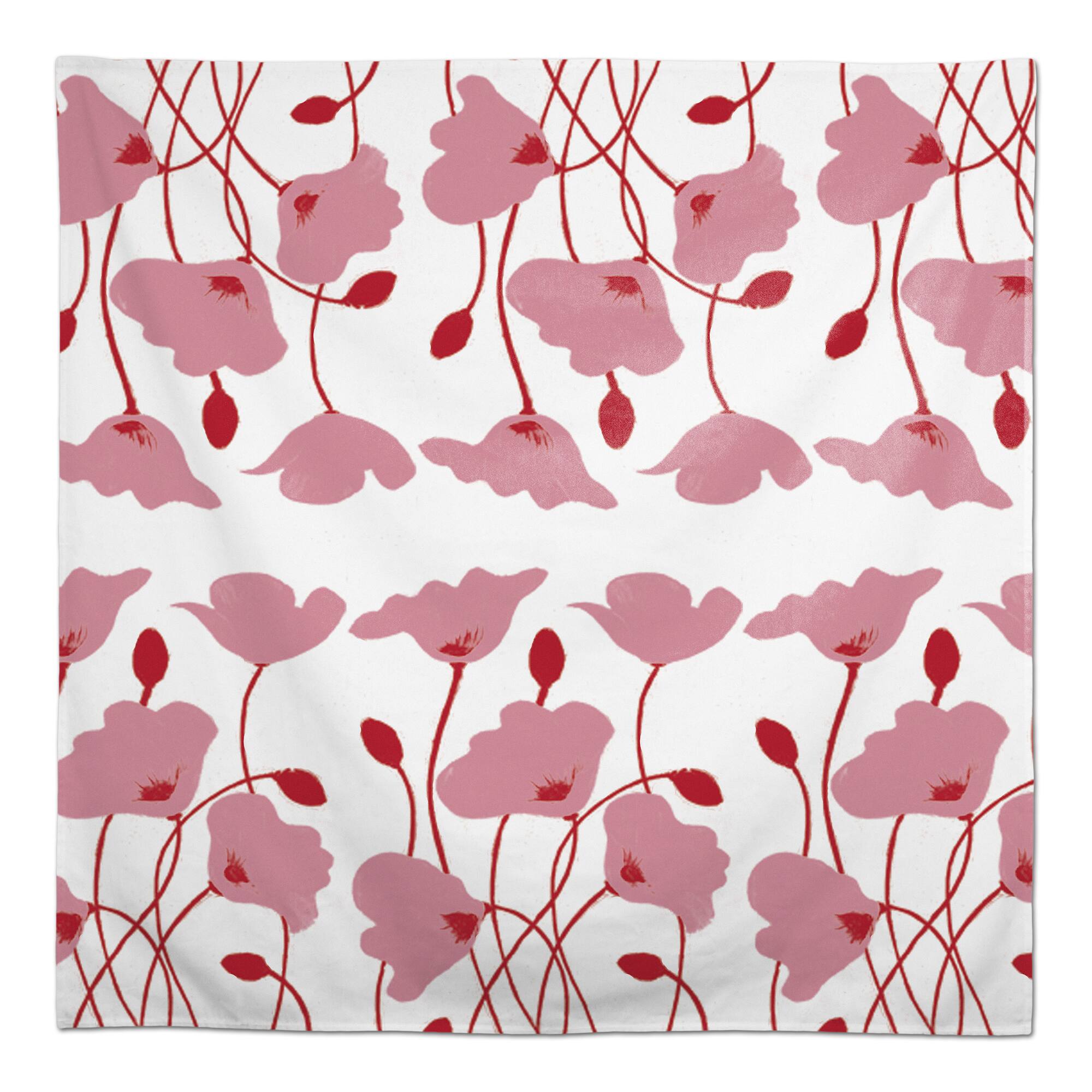 Pink Retro Florals 58" x 58" Tablecloth