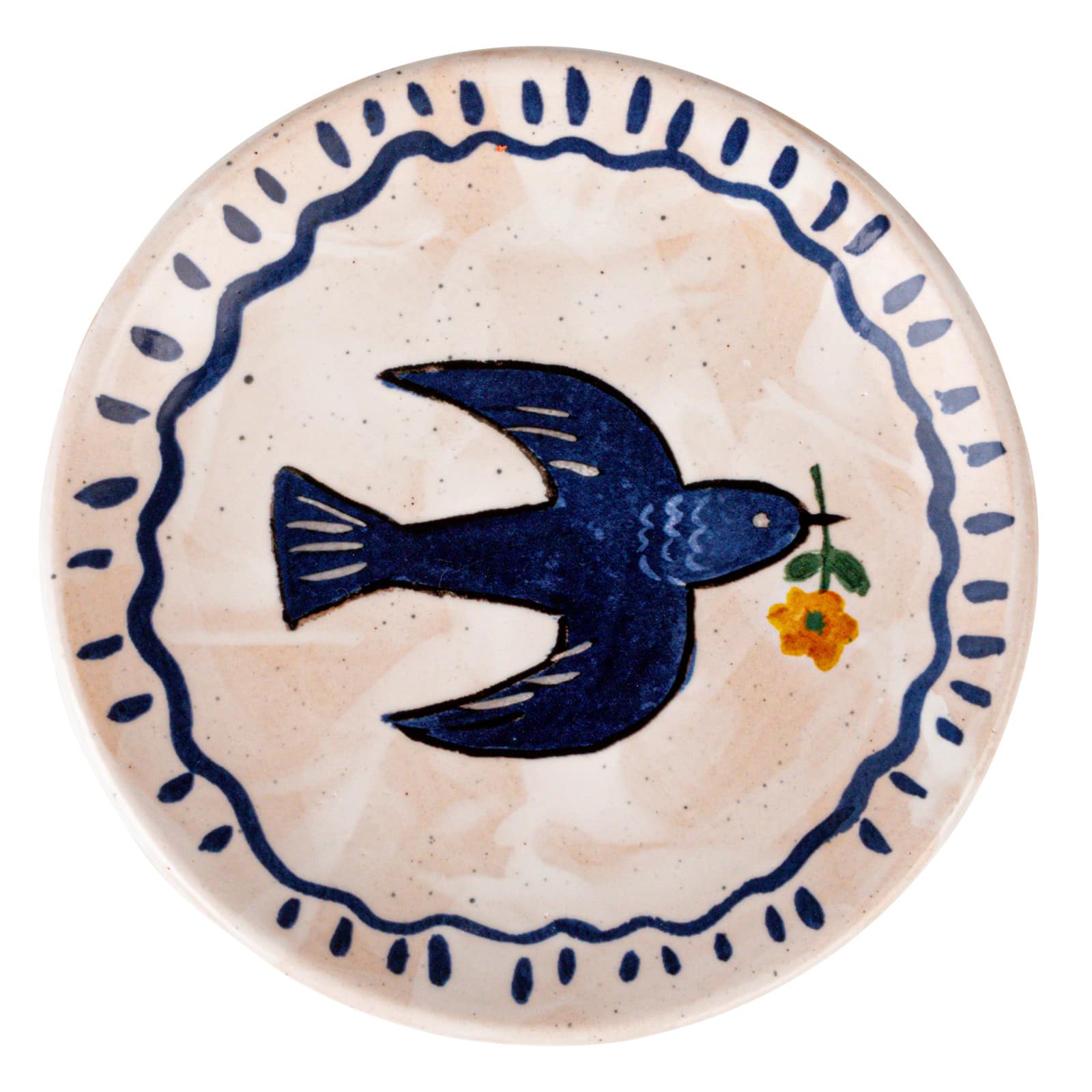 Hello Honey&#xAE; 6&#x22; Enchanted Fauna Series Hand-Painted Stoneware Plate Set