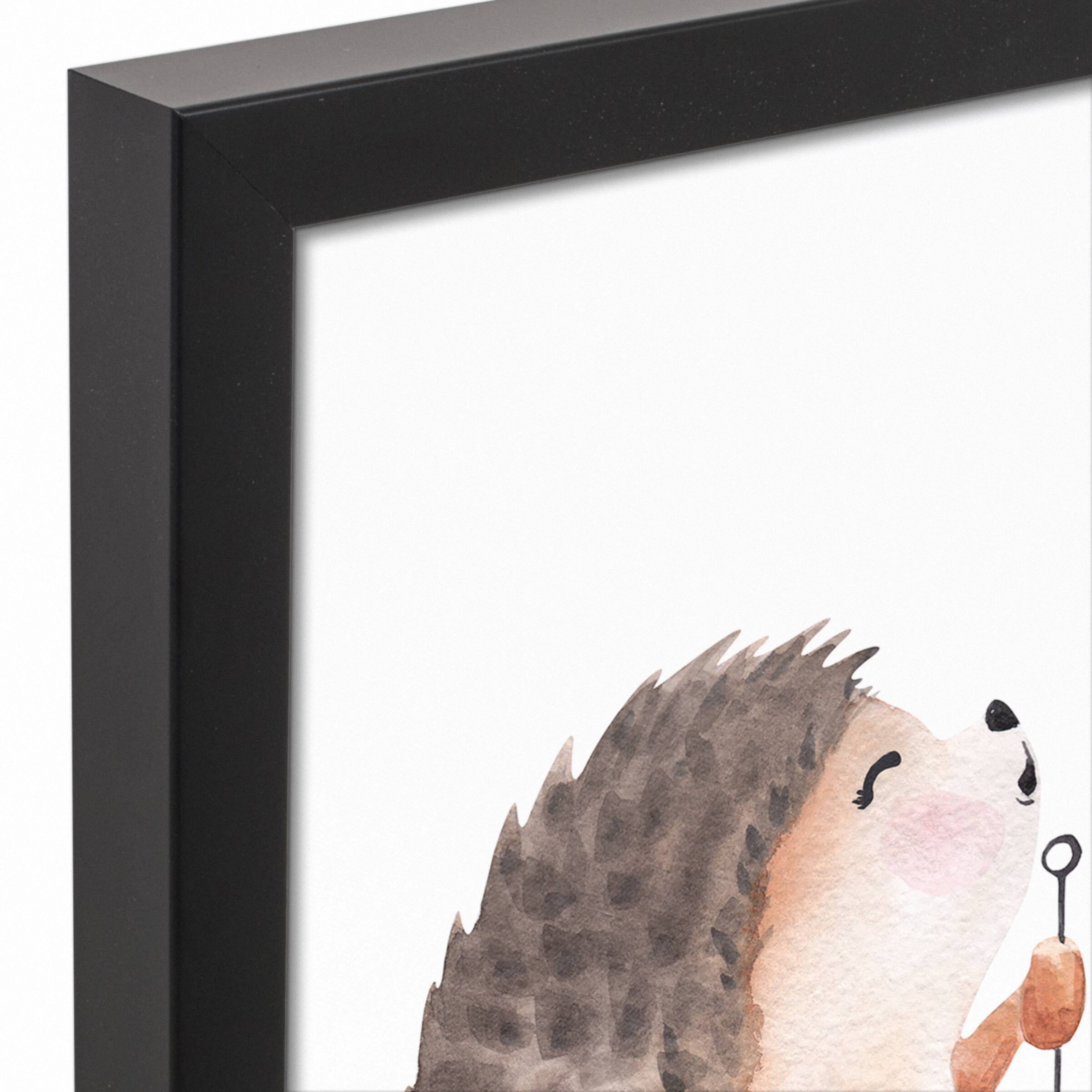 Hedgehog Heart Bubbles Blacked Framed Canvas Wall Art