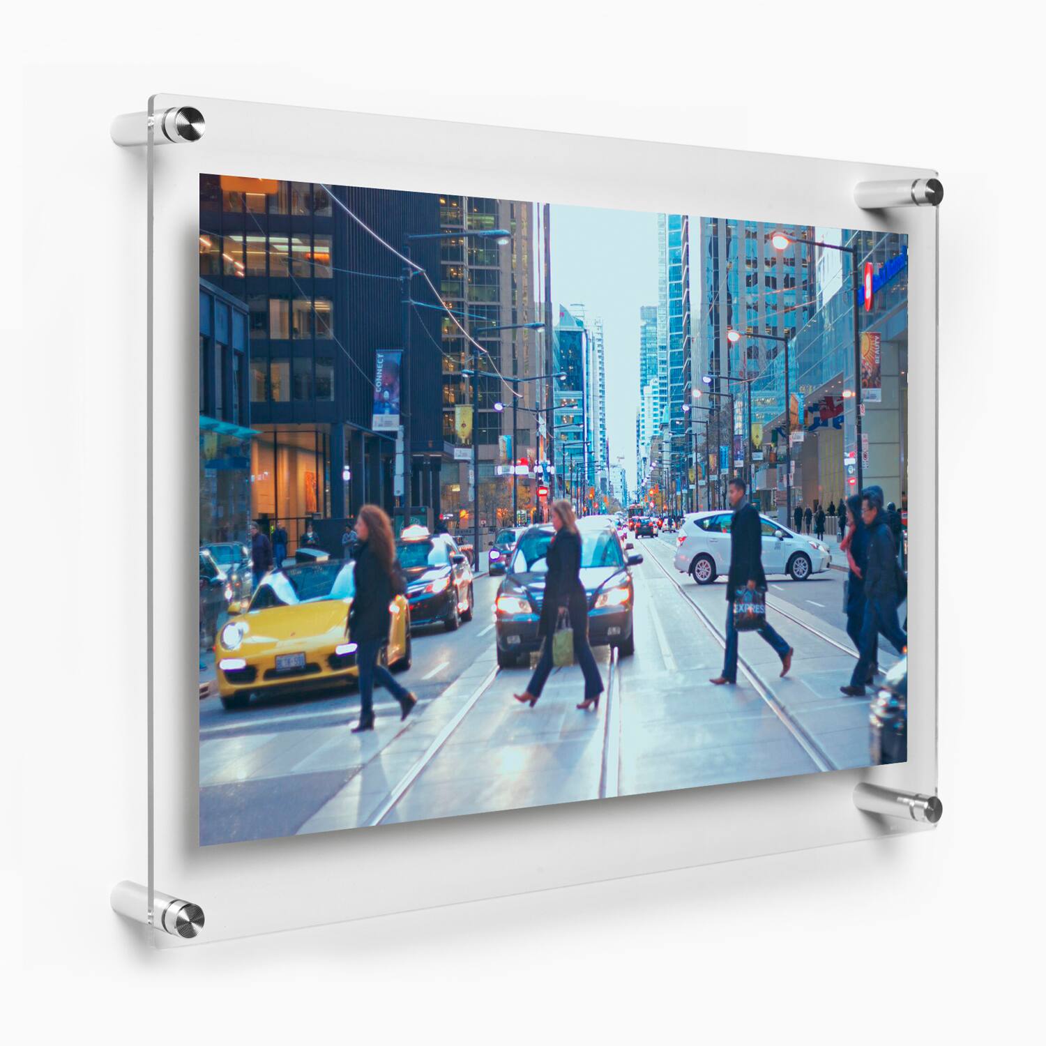 Wexel Art Double Panel Clear Acrylic Floating Wall Frame with Silver Hardware