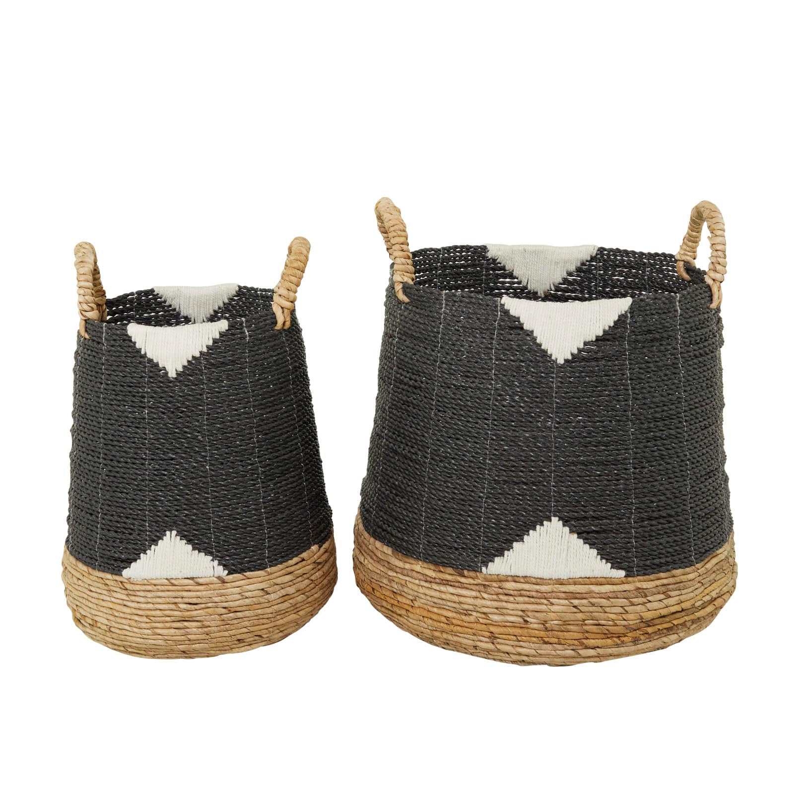 CosmoLiving by Cosmopolitan Black Banana Leaf Bohemian Storage Basket Set