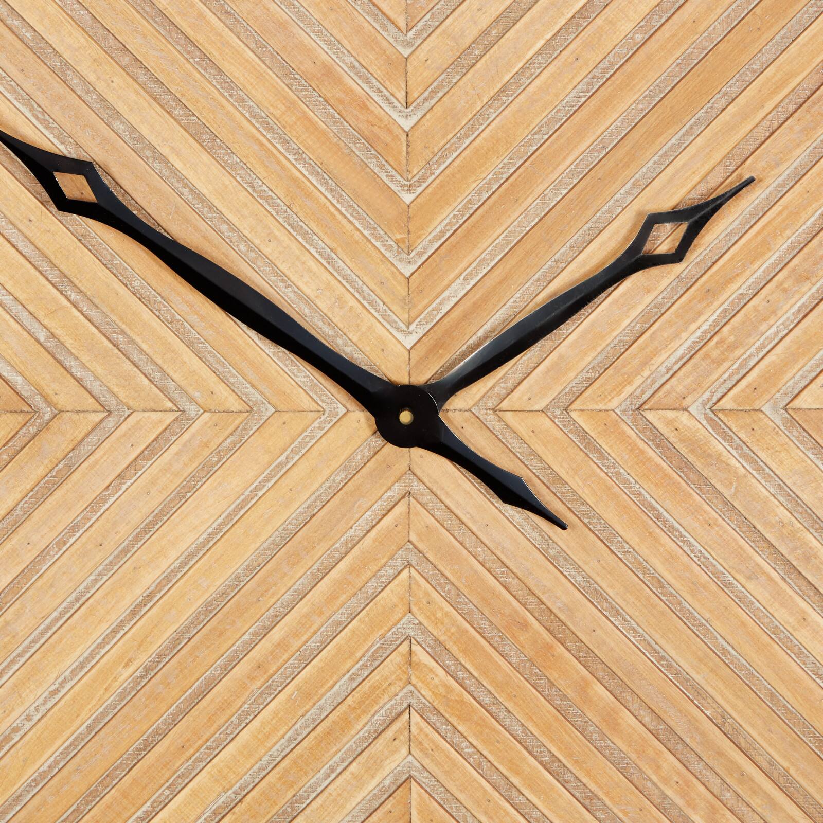 25&#x22; Brown Wood Industrial Wall Clock