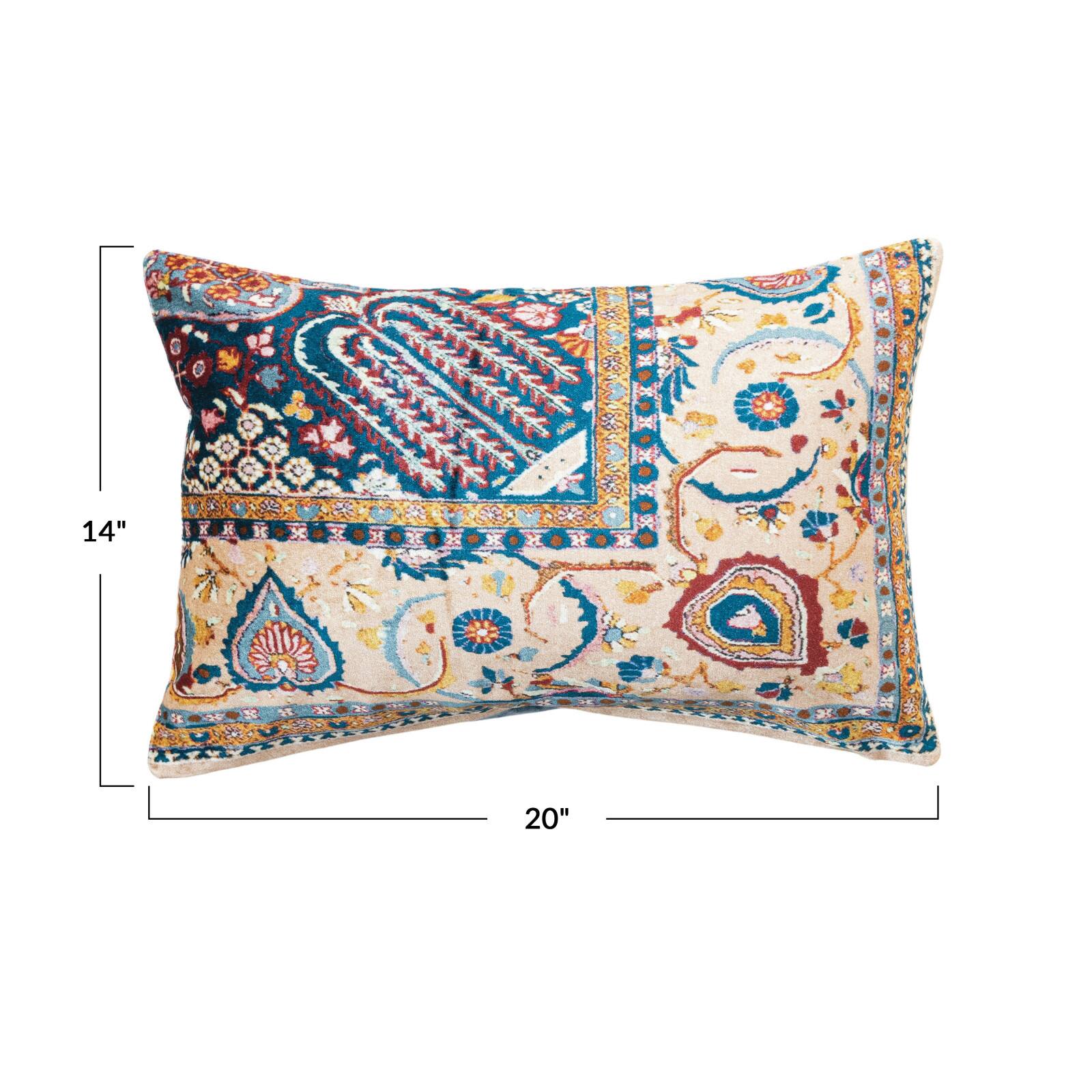 Hello Honey® 20" x 14" Vintage Mosaic Velvet Lumbar Pillow