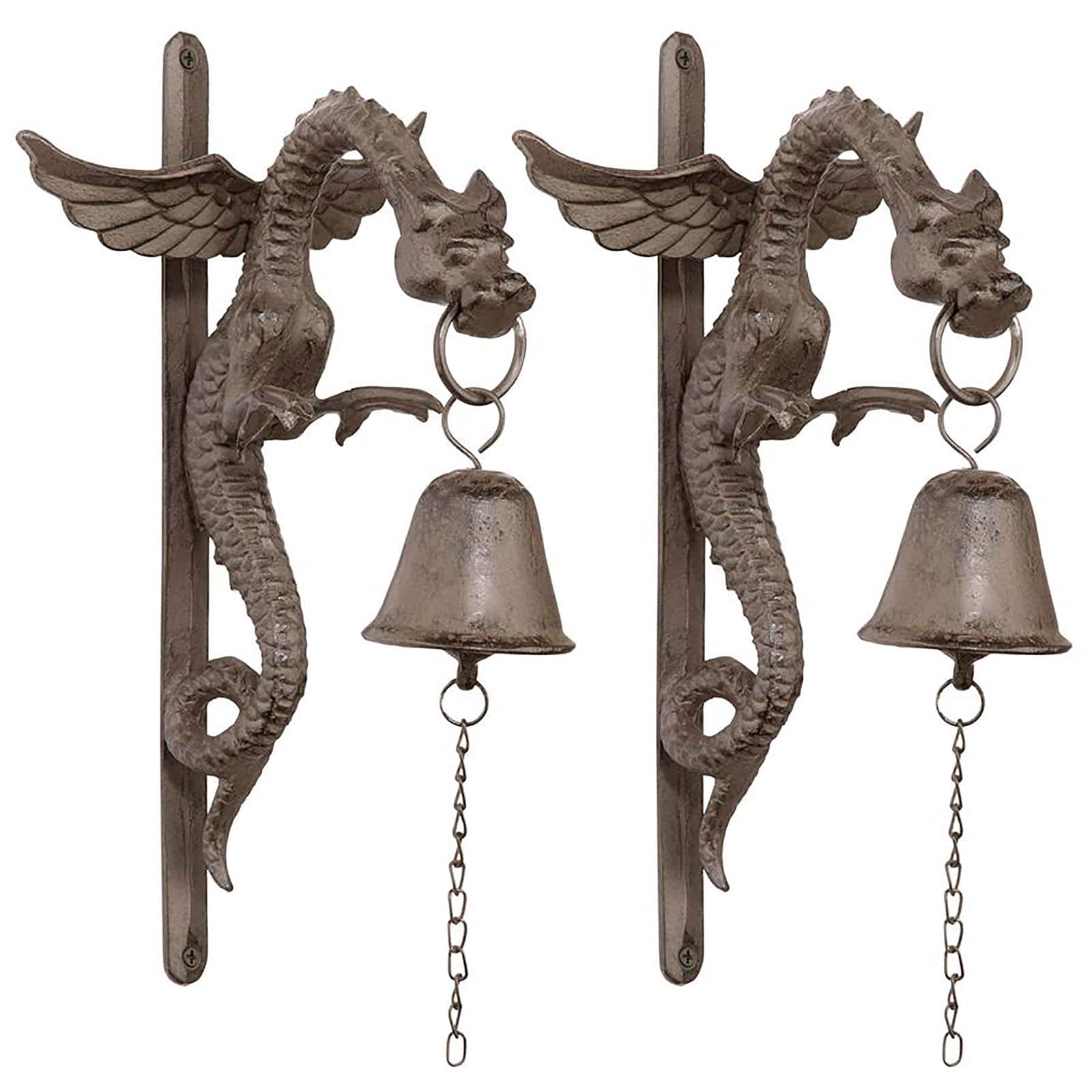 Design Toscano Florentine Dragon Gothic Iron Doorbells, 2ct.