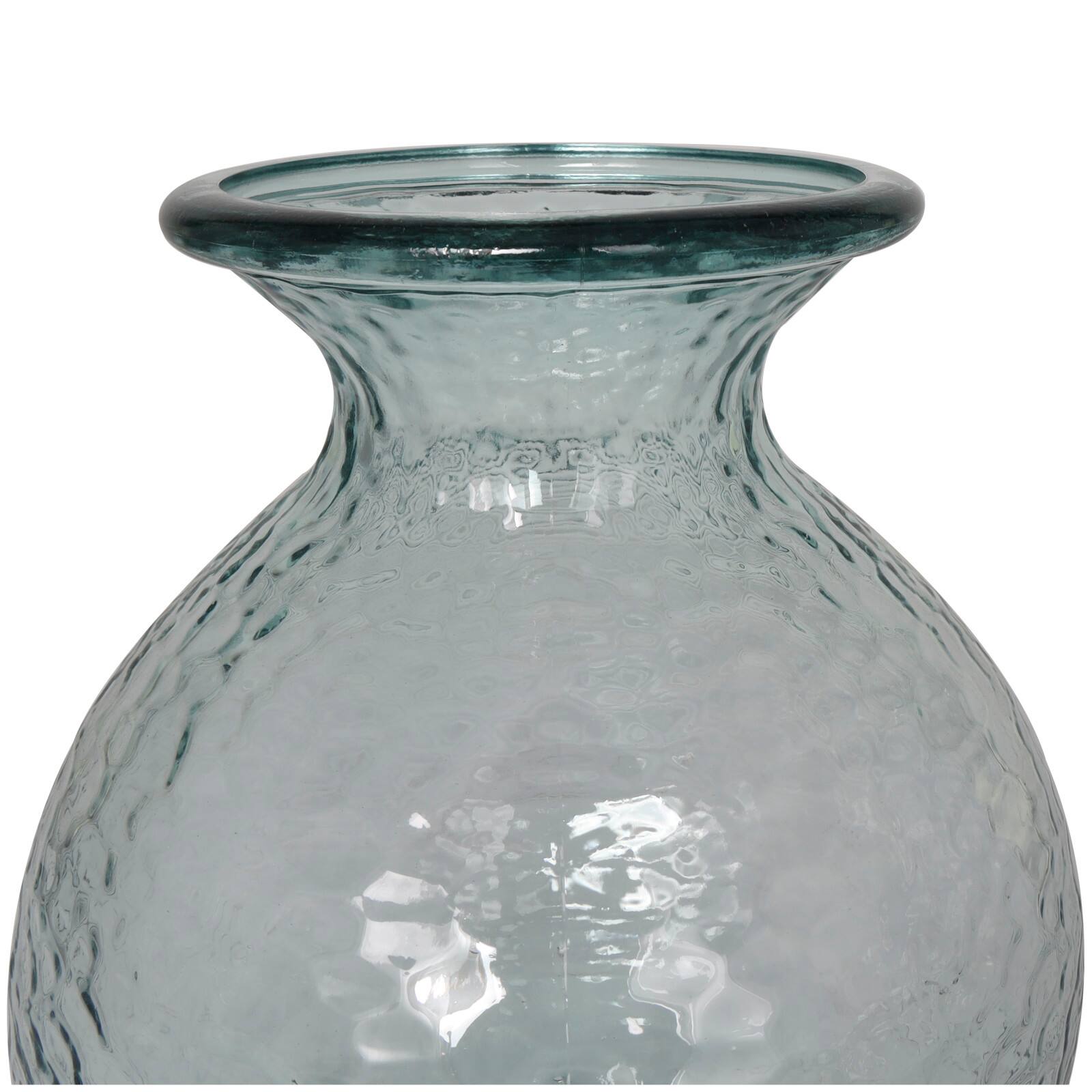 13" Clear Recycled Glass Vase