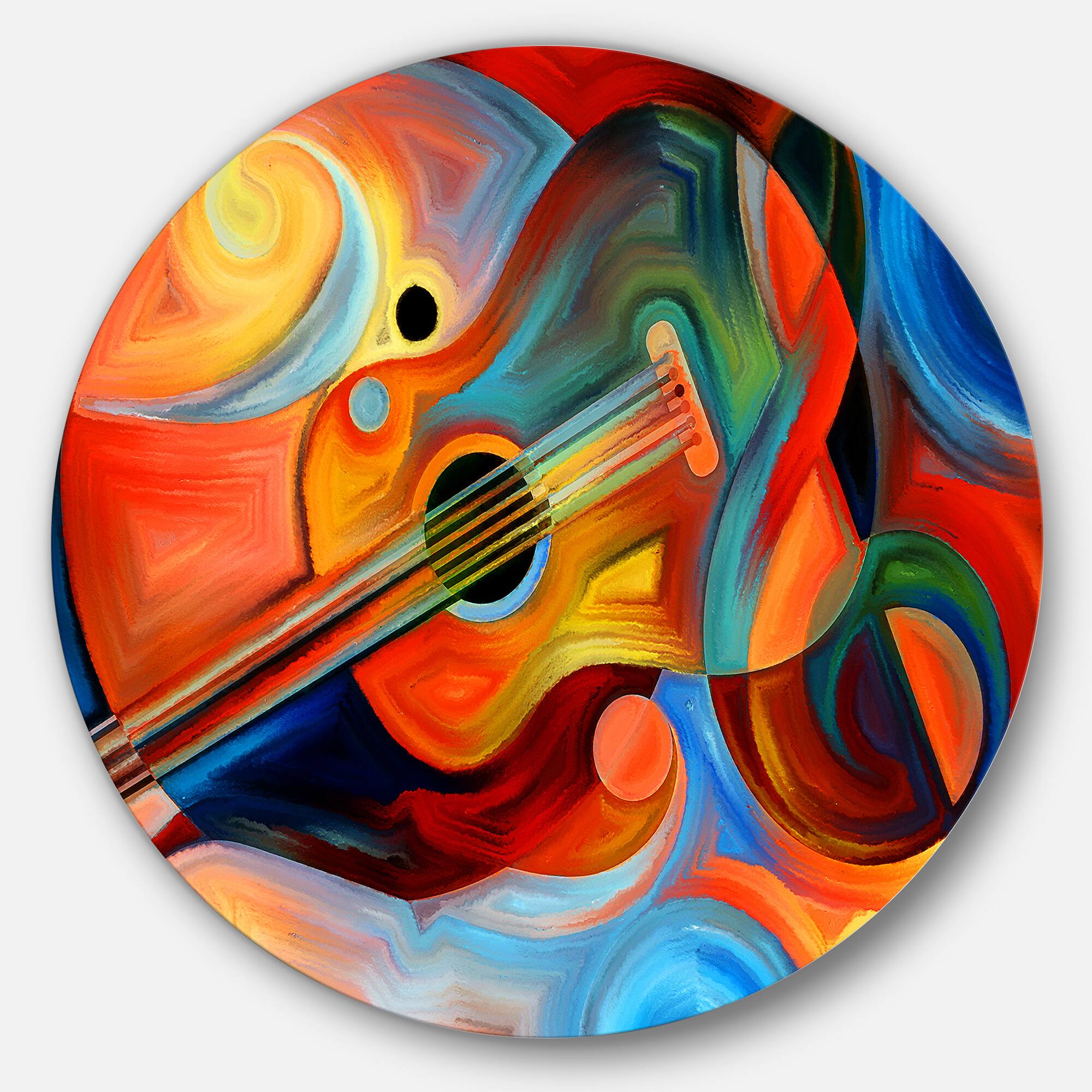 Designart - Music and Rhythm&#x27; Abstract Metal Circle Wall Art