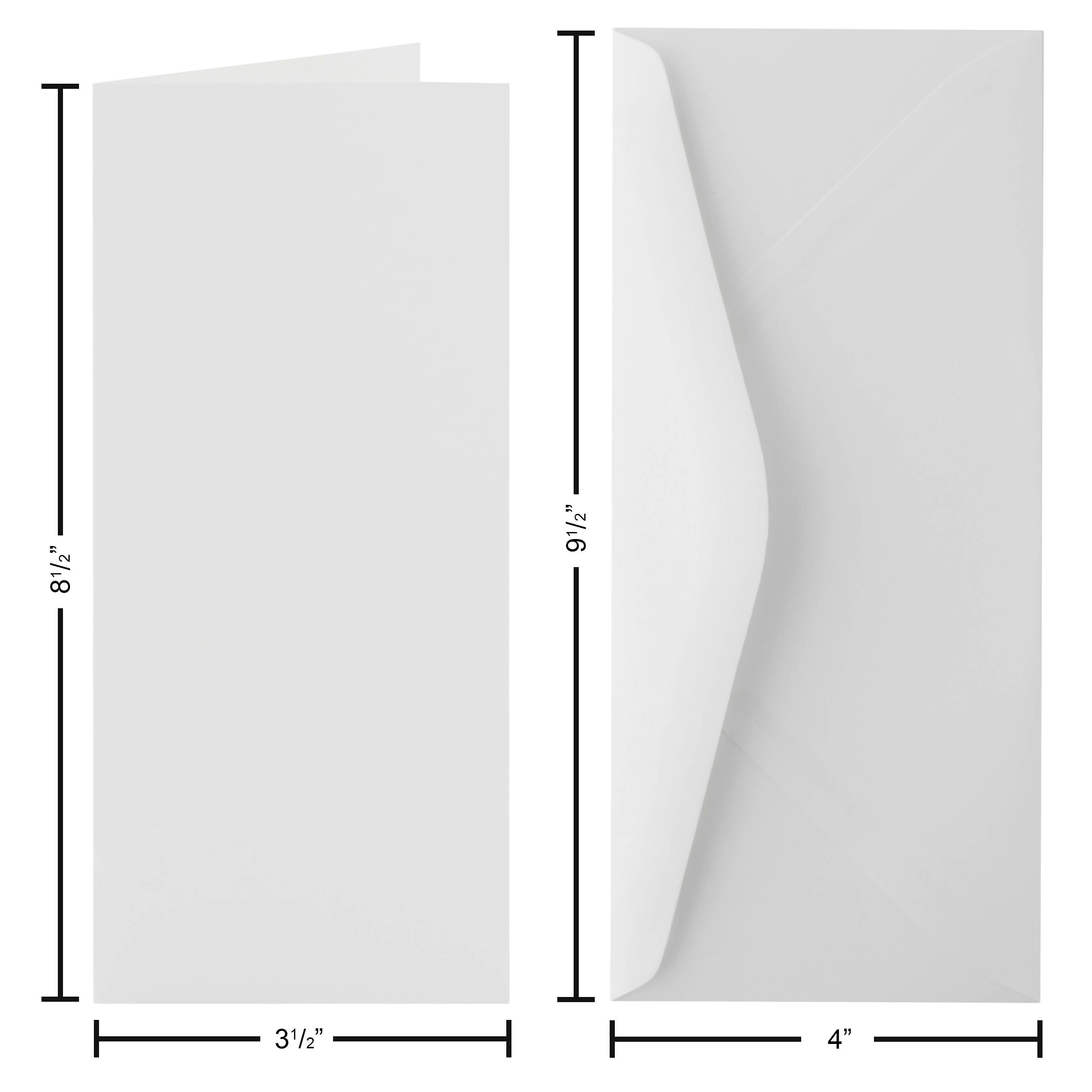 PA Paper&#x2122; Accents 3.5&#x22; x 8.5&#x22; Slimline Smooth Solar White Cards &#x26; Envelopes, 10ct