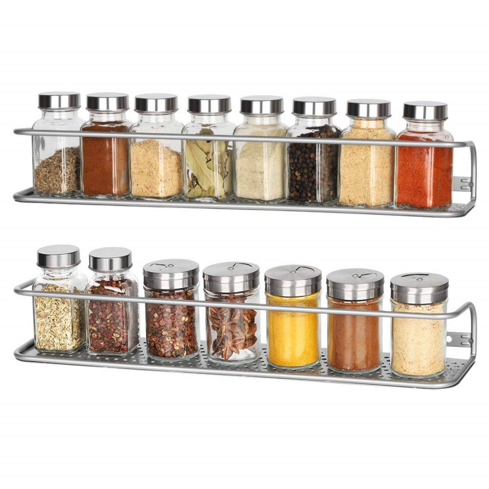 NEX™ Silver Wall-Mounted Spice Racks, 2ct.