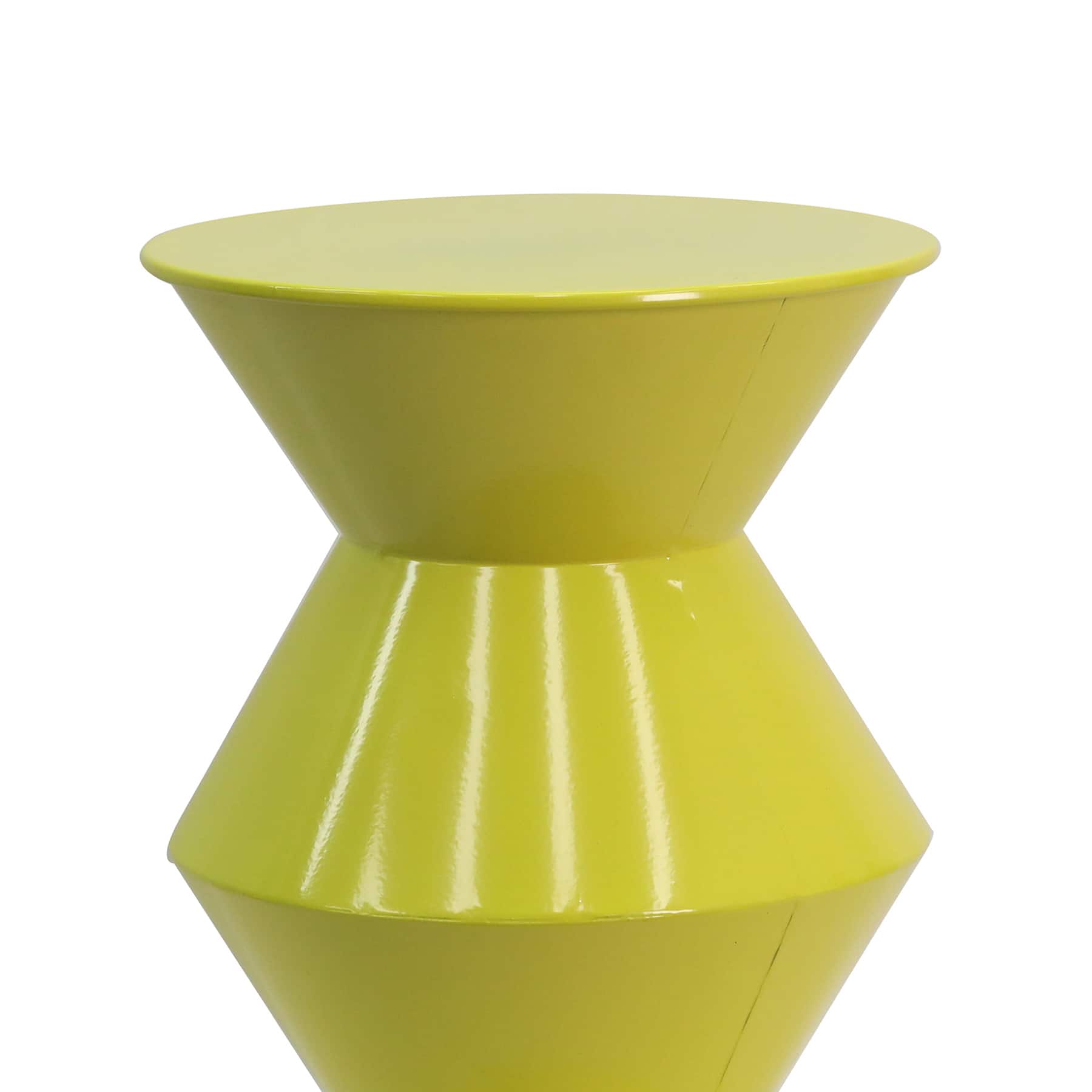 18&#x22; Yellow Geometric Metal Outdoor Stool by Ashland&#xAE;