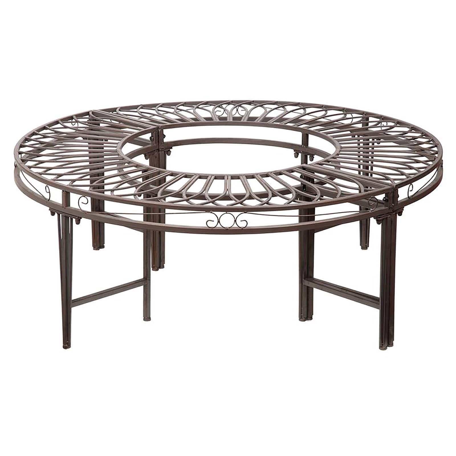 Design Toscano 47&#x22; Gothic Roundabout Steel Garden Bench