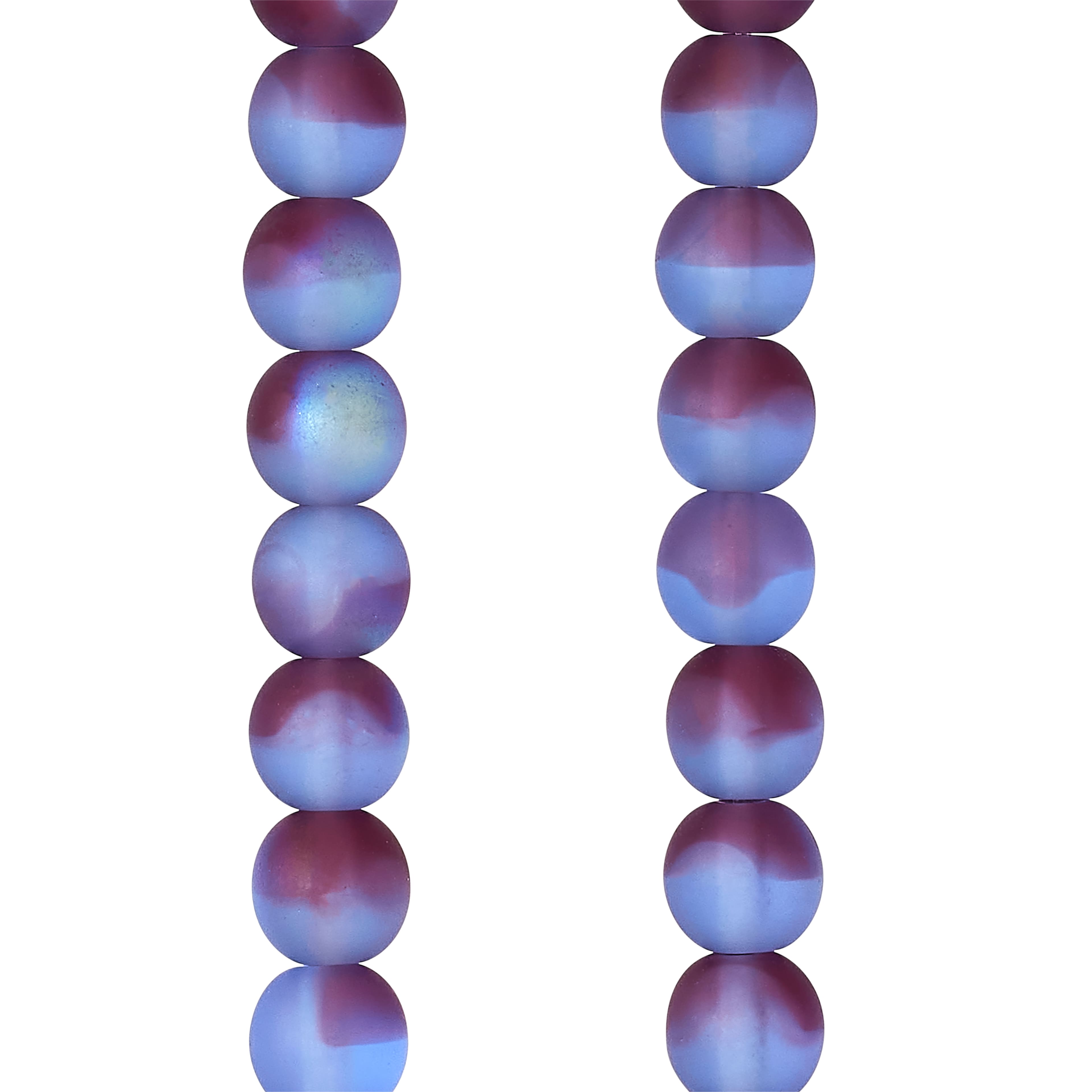 Sapphire & Amethyst Mix Czech Glass Round Beads, 6mm by Bead Landing™