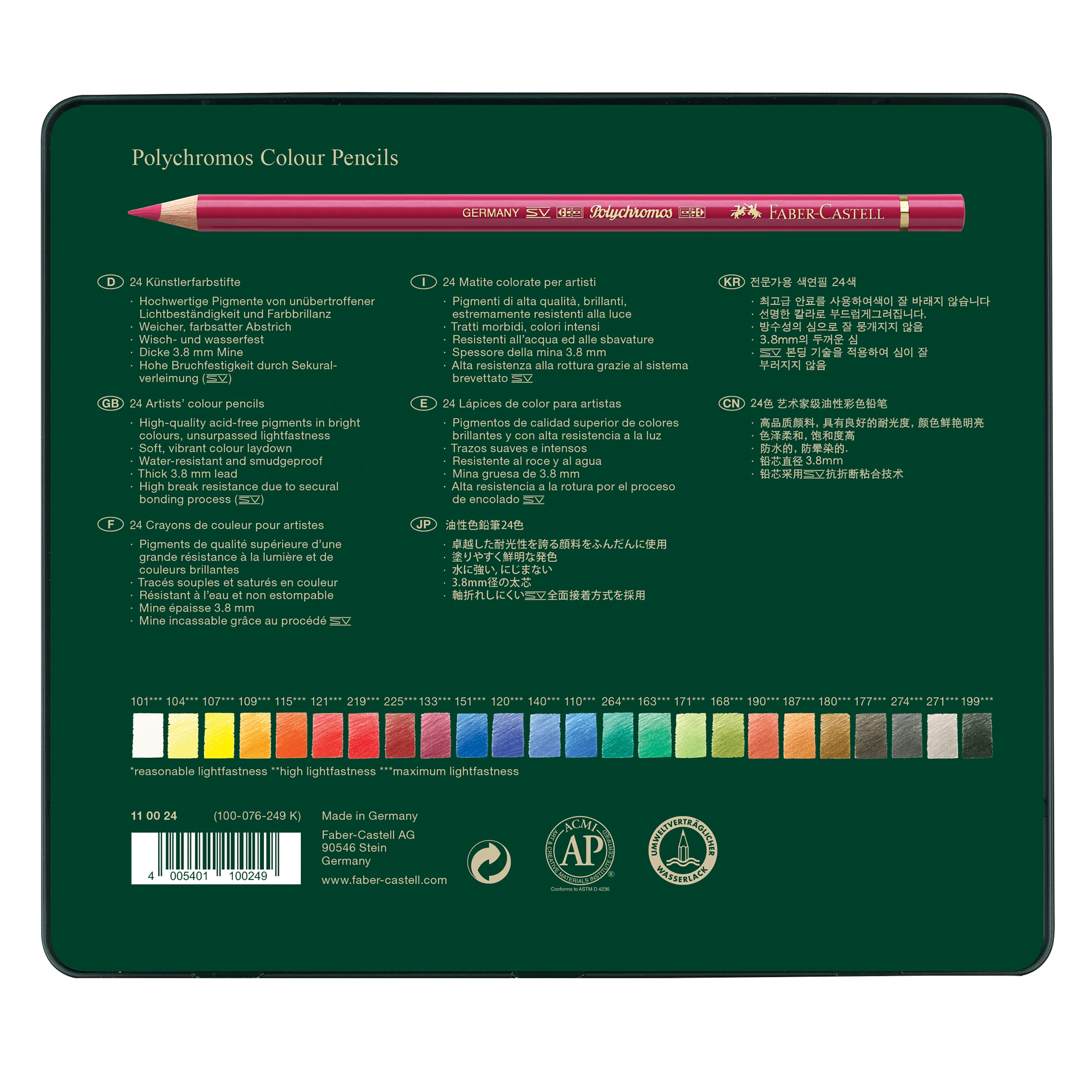 Faber-Castell Polychromos 24 Color Pencil Set