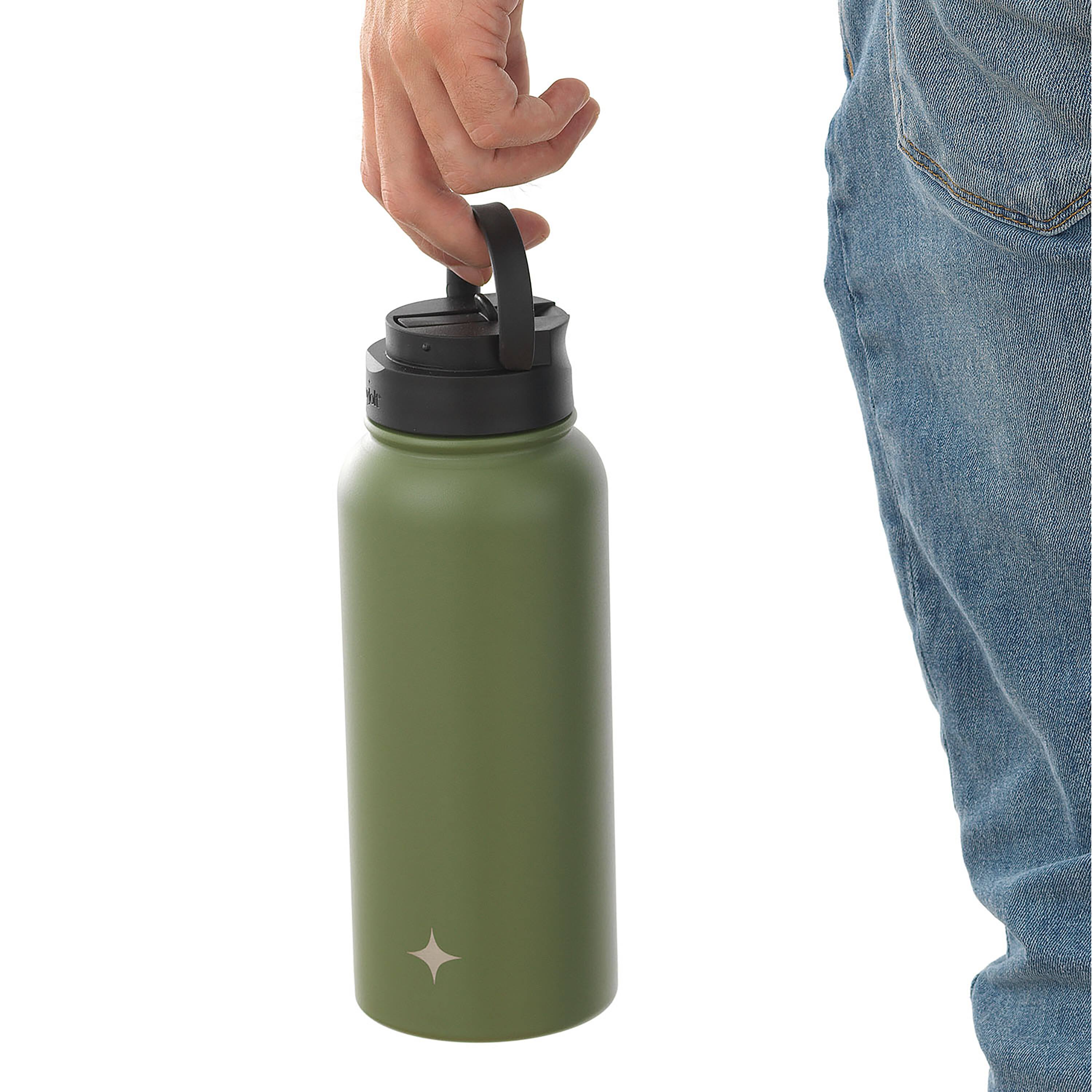 JoyJolt&#xAE; 32oz. Vacuum Insulated Water Bottle With Flip Lid &#x26; Sport Straw Lid