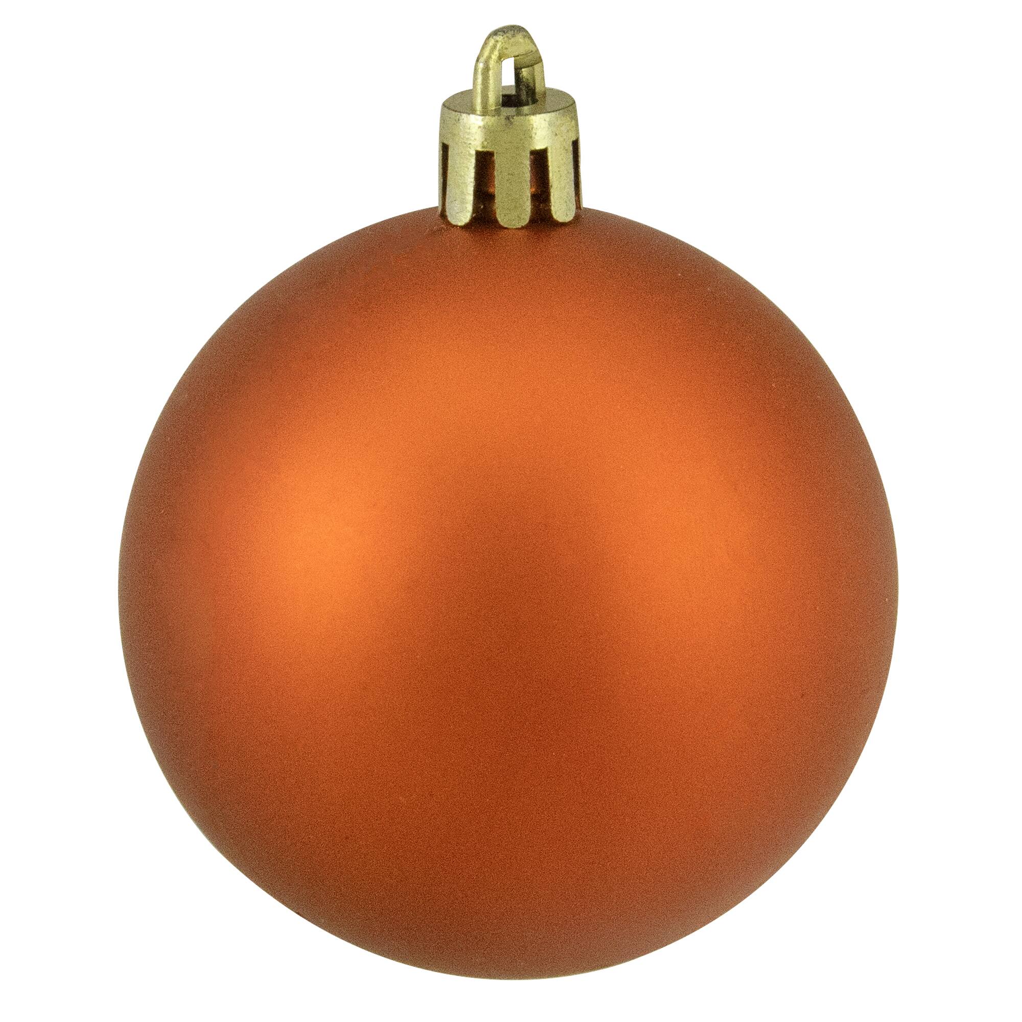 24ct. 2.5" Orange 4-Finish Shatterproof Christmas Ball Ornaments