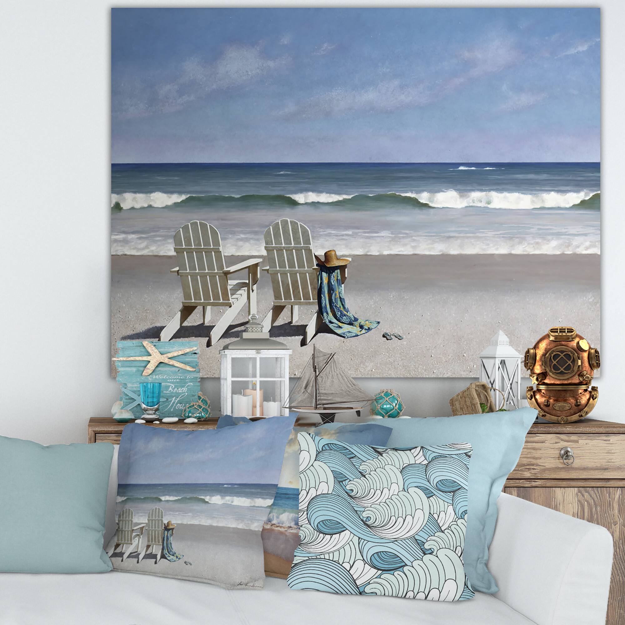 Designart - Tide Watching - Nautical &#x26; Coastal Canvas Art Print