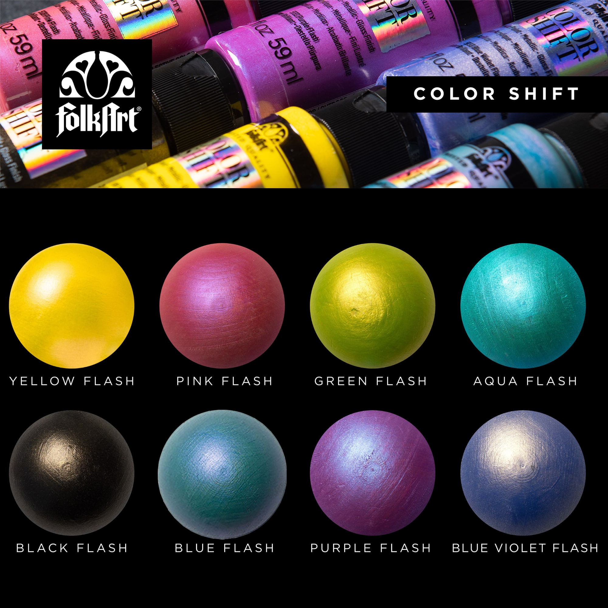 FolkArt Color Shift Gloss Acrylic Craft Paint 8 Color Set Michaels   D400270S 2 