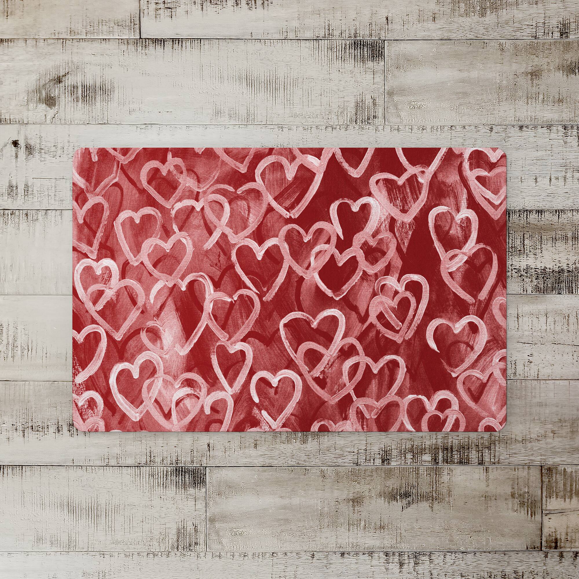Painterly Hearts 18" x 27" Floor Mat