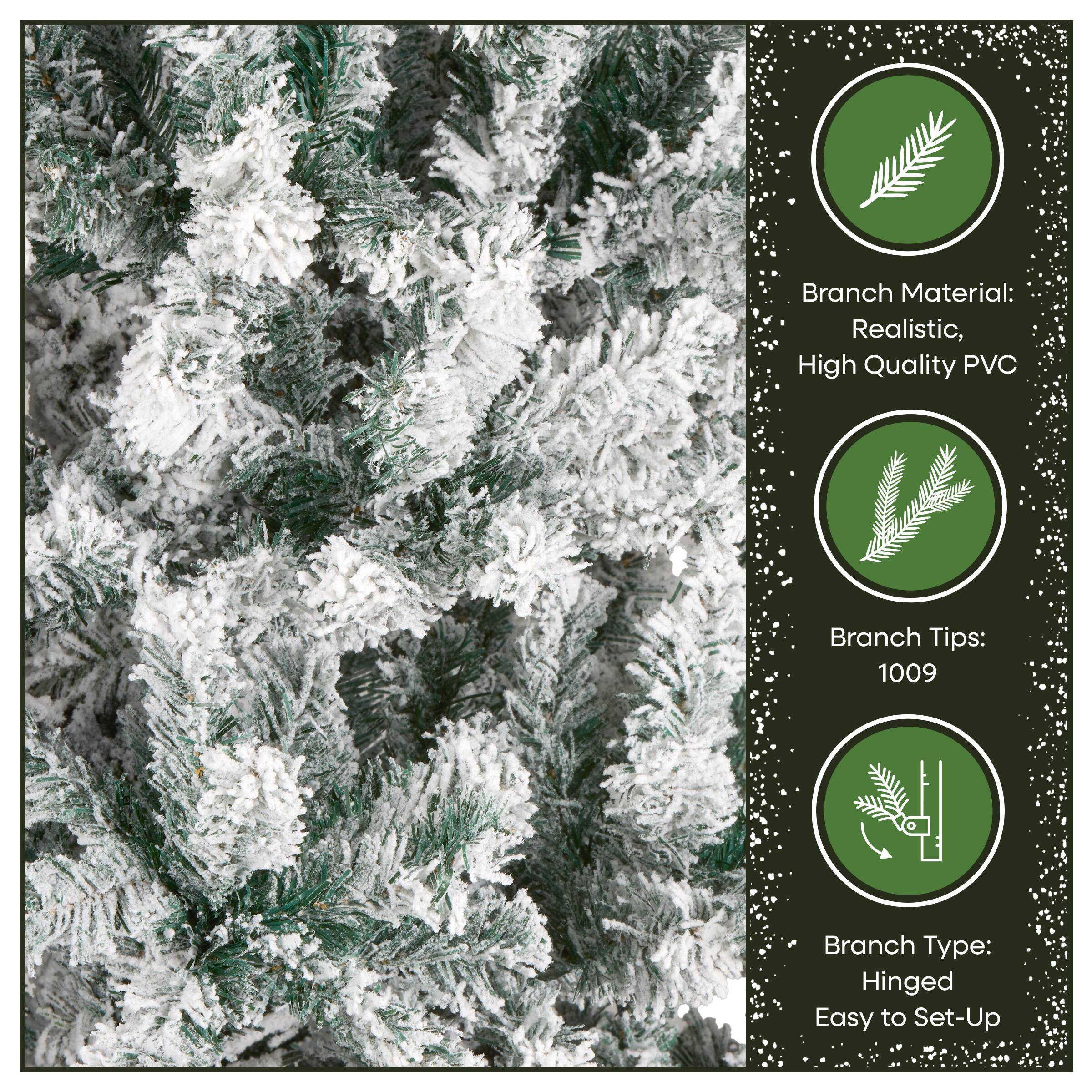 7.5 ft. Unlit Acacia Flocked Artificial Christmas Tree