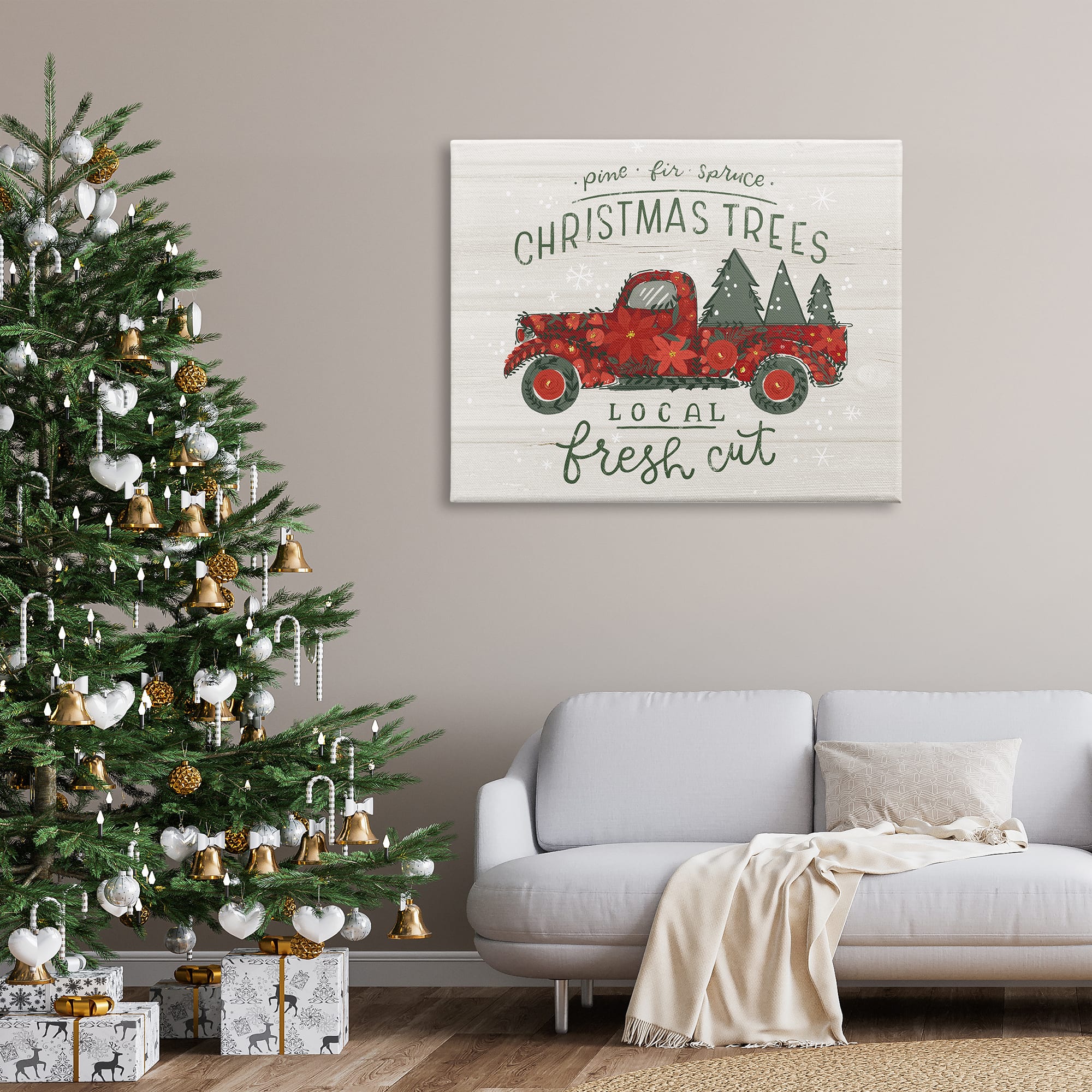 Stupell Industries Local Fresh Cut Christmas Trees Canvas Wall Art