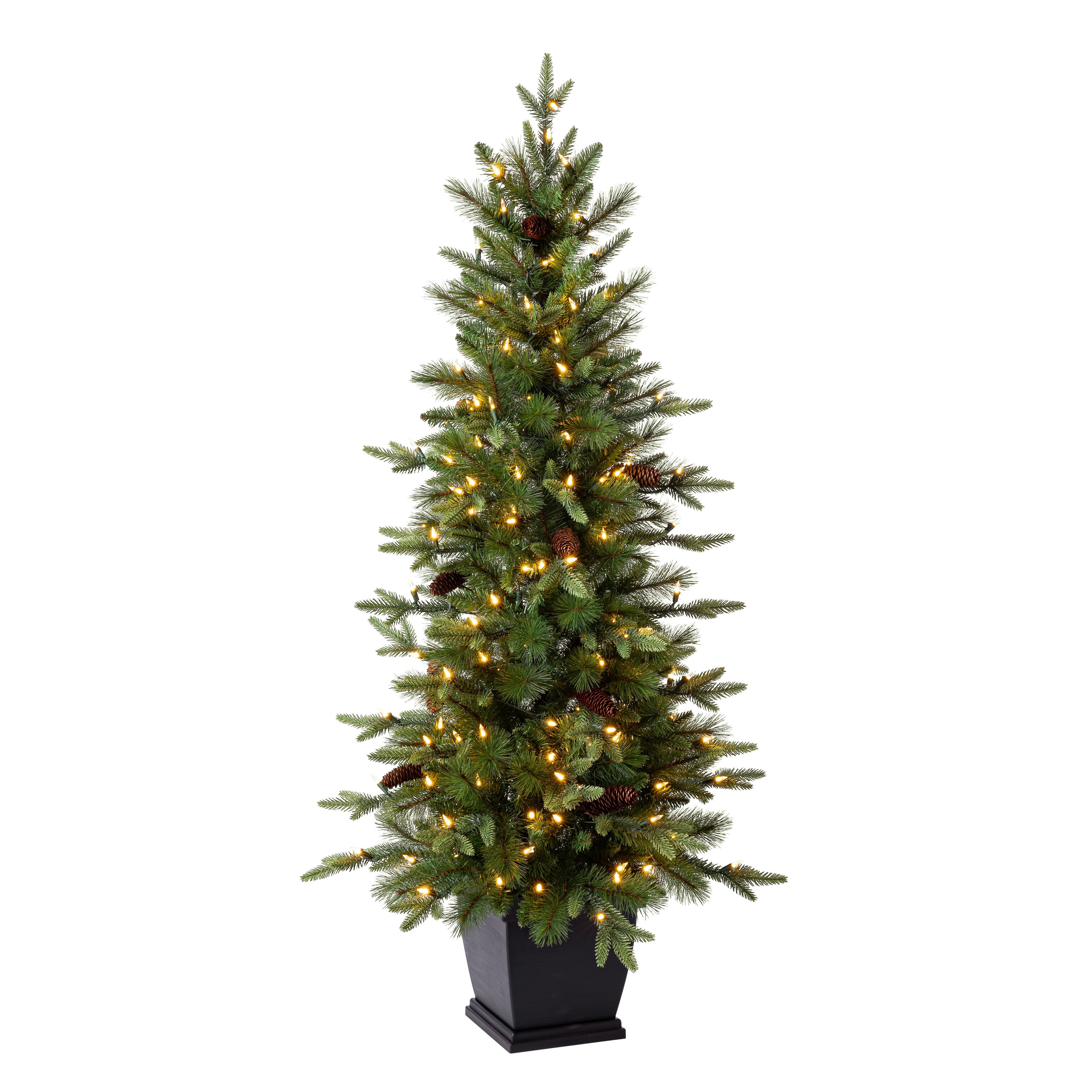 Sapin de No&#xEB;l artificiel illumin&#xE9; &#xE0; aspect de pin Luna &#xE0; DEL blanc chaud de 5&#xA0;pi d&#x2019;Ashland