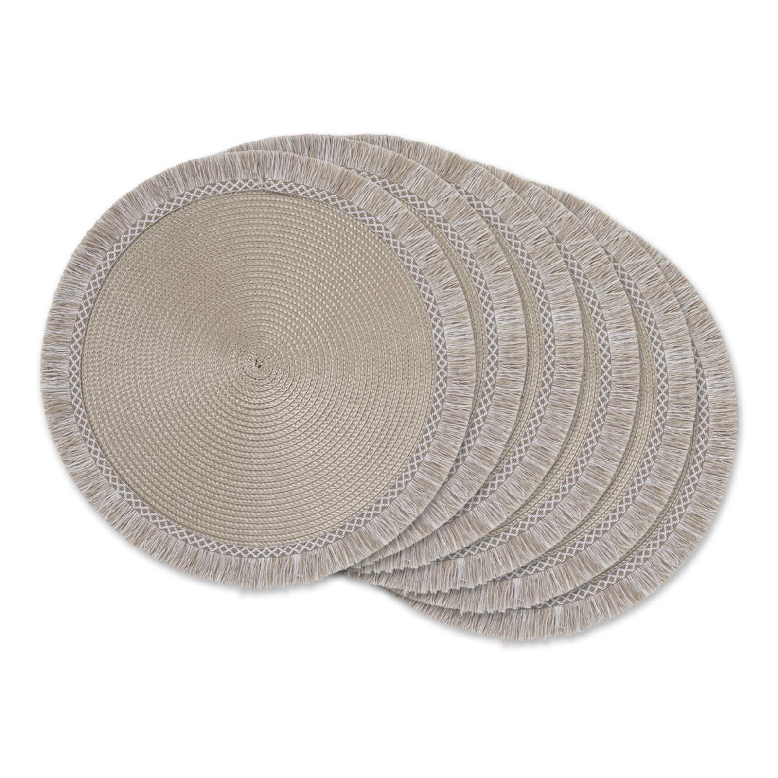 DII&#xAE; Round Fringed Placemats, 6ct.