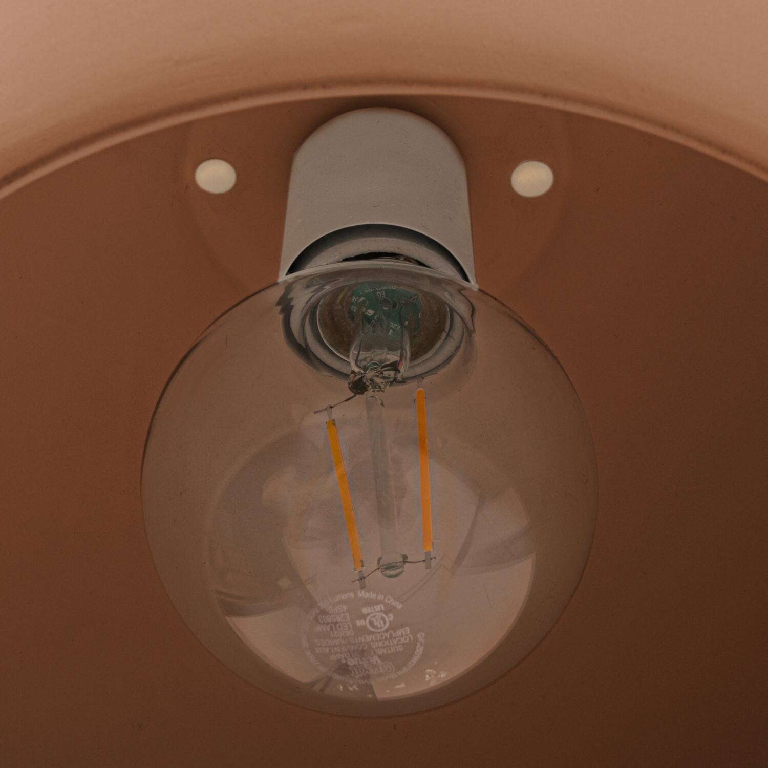 Hello Honey&#xAE; Sienna Matte Terra Cotta Boho Ceramic Ceiling Light with White Fabric Cord