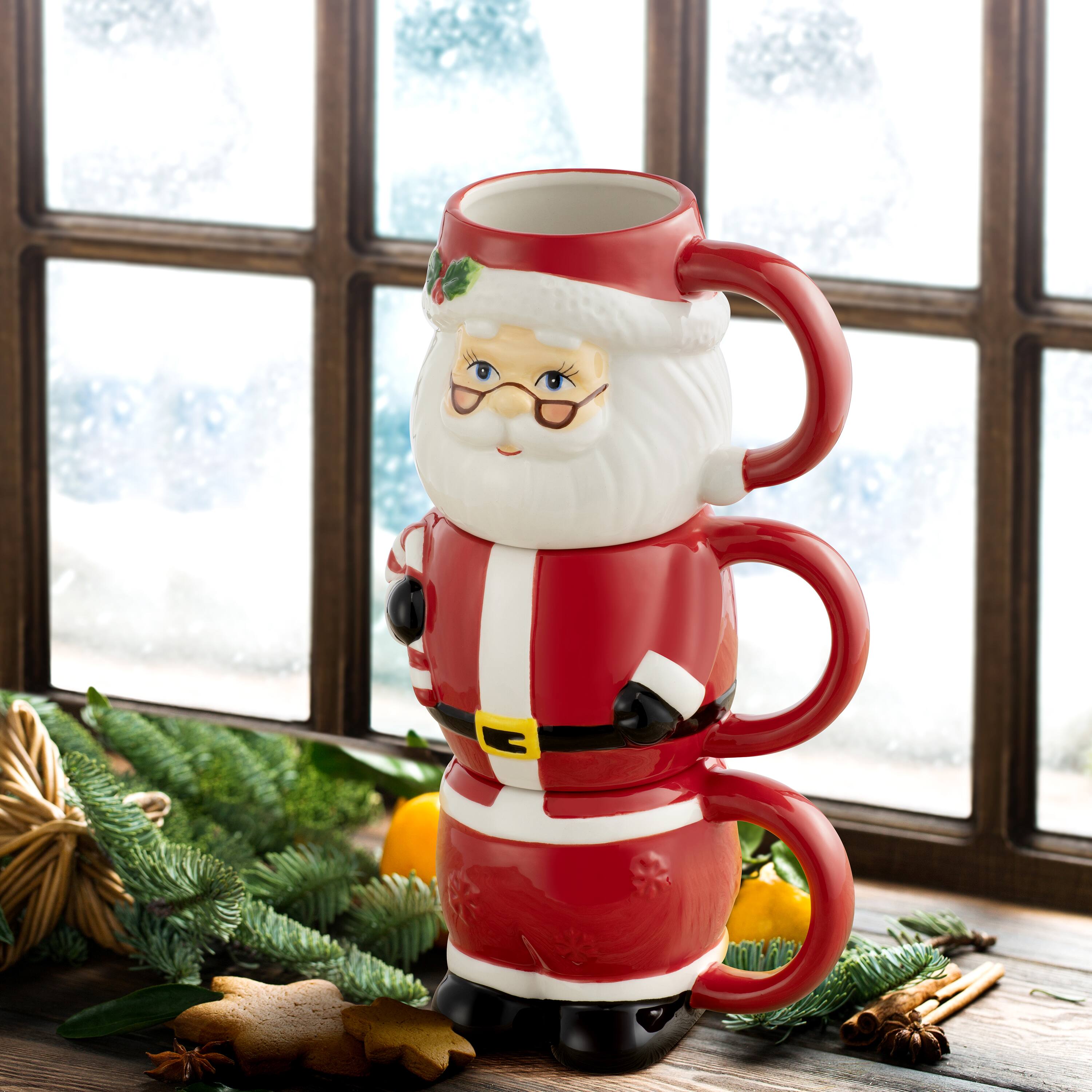 12oz. Santa Stacking Mug Set
