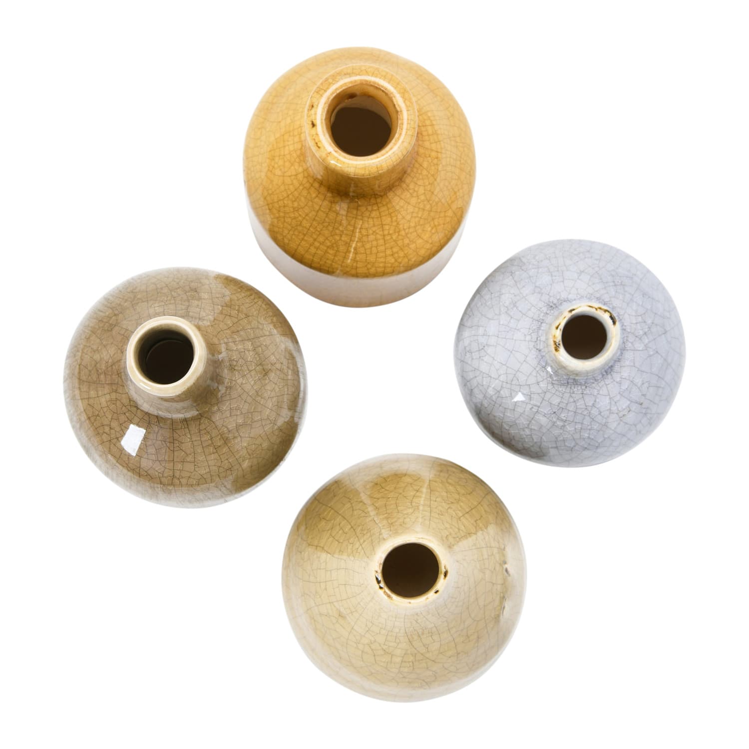 Hello Honey&#xAE; Stoneware Crackle Glaze Bud Vase Set