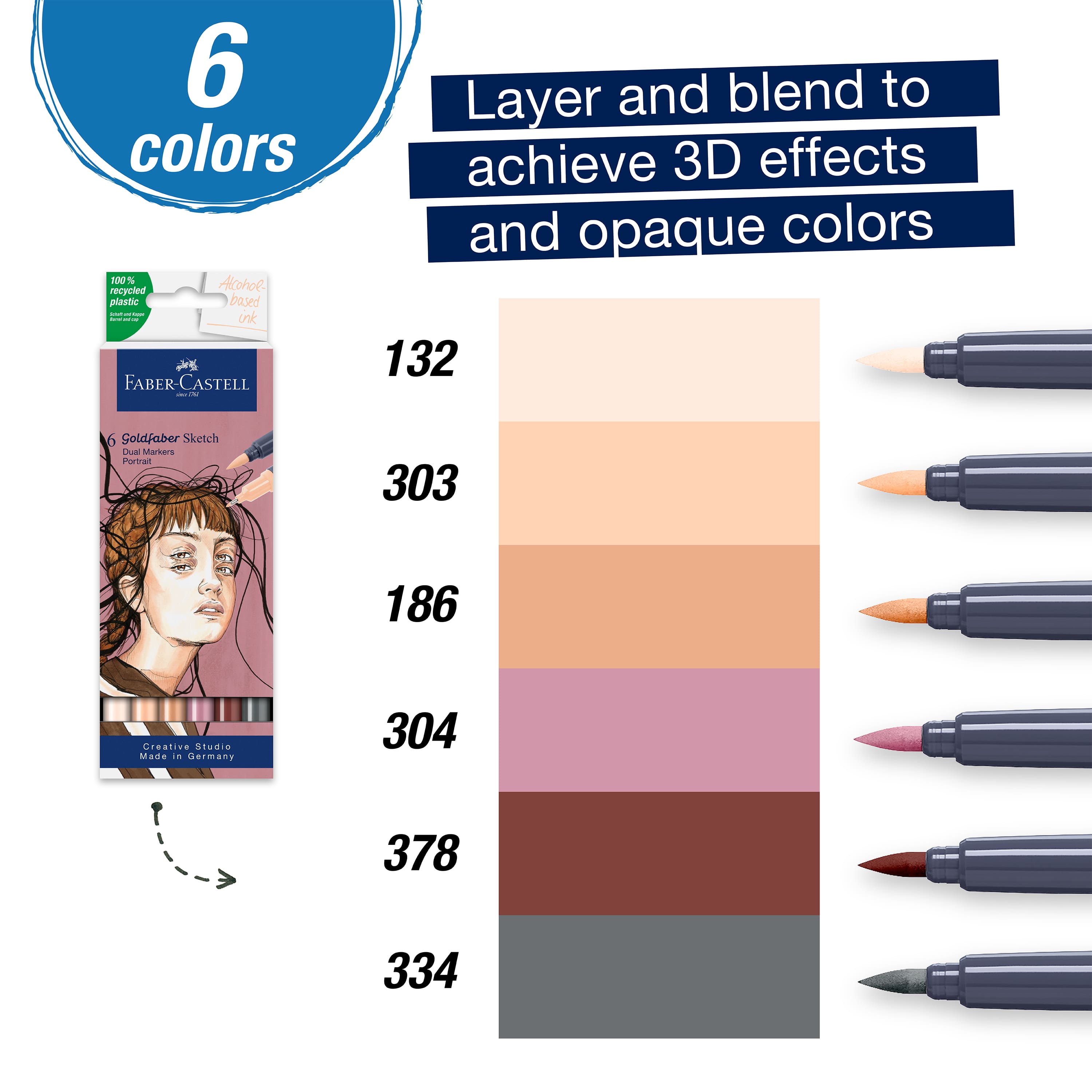 Faber-Castell&#xAE; Portrait Goldfaber Sketch Markers