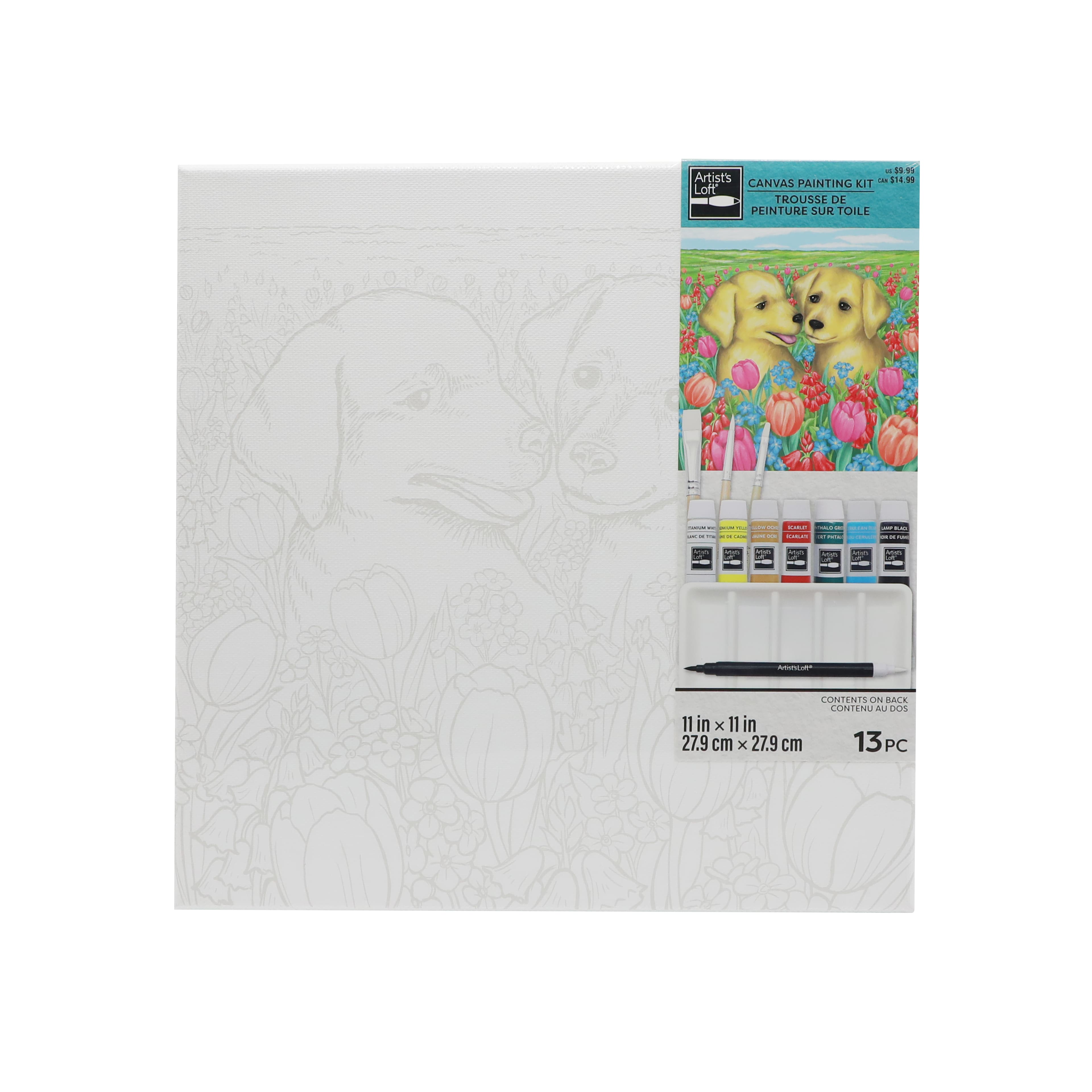 11&#x22; x 11&#x22; Puppies Canvas Painting Kit by Artist&#x27;s Loft&#xAE;