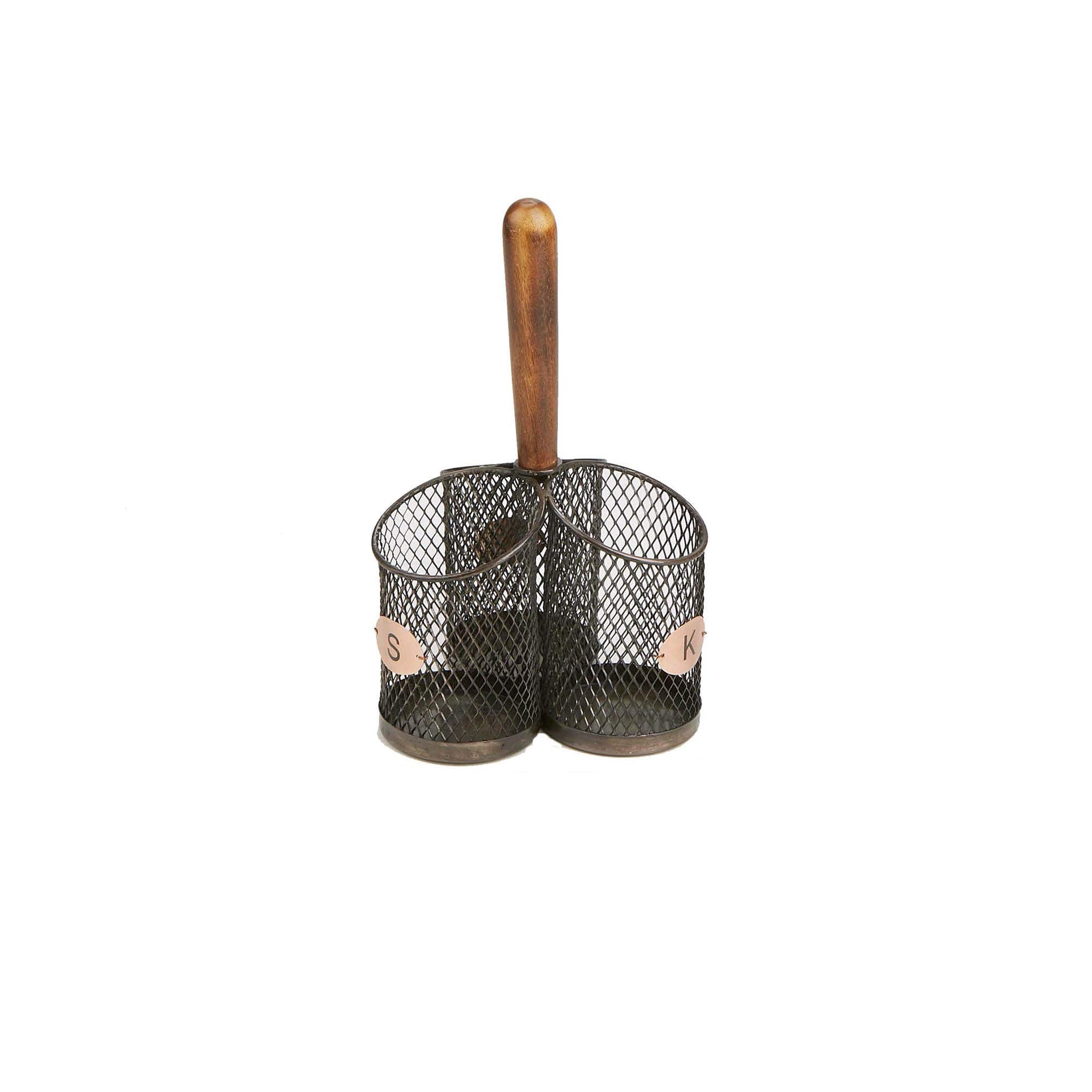 Mind Reader Black 3-Round-Compartment Utensil Caddy Flatware Organizer