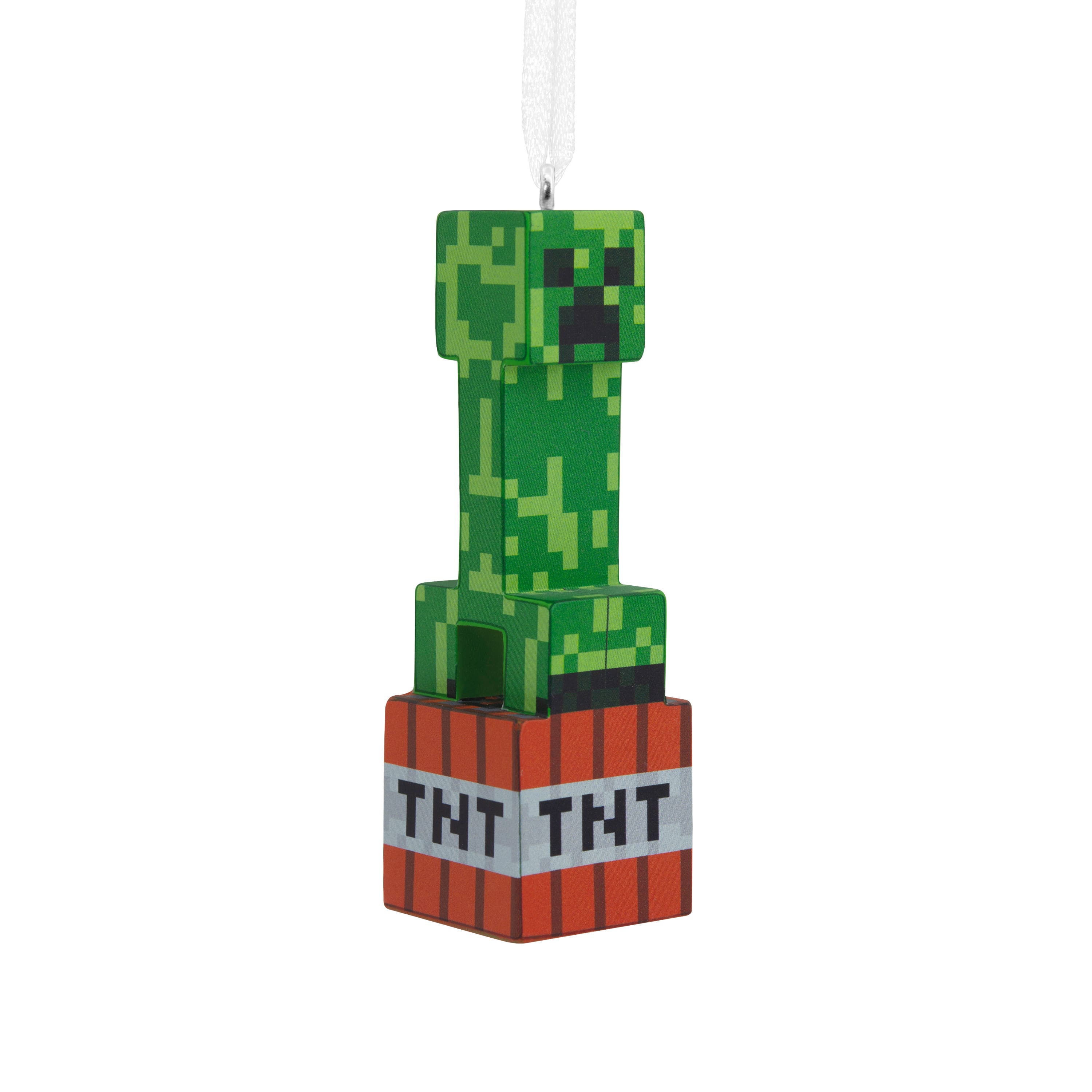 Minecraft 3.5&#x22; Creeper on TNT Christmas Ornament
