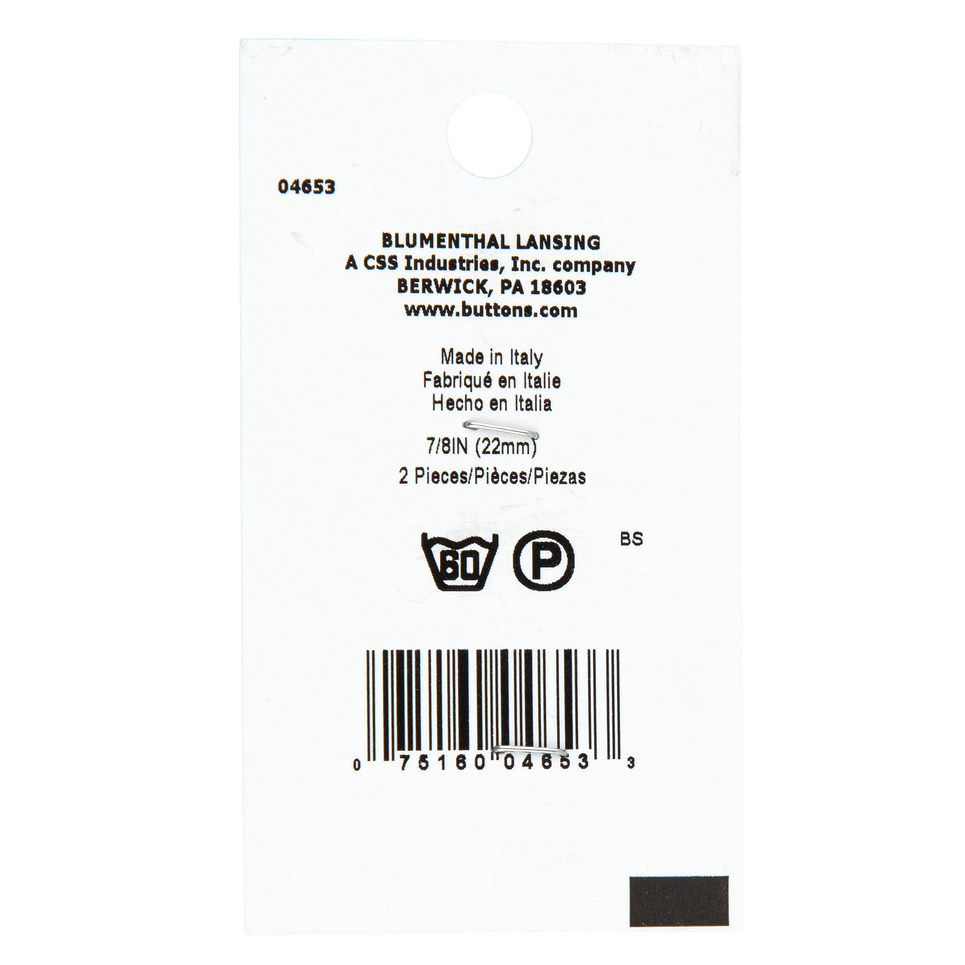 LaMode 7/8&#x22; White Shank Buttons, 2ct.
