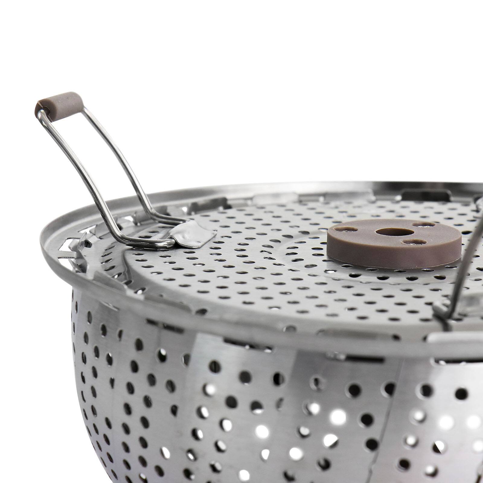 Martha Stewart Stainless Steel Folding Steamer Insert with Taupe Handle