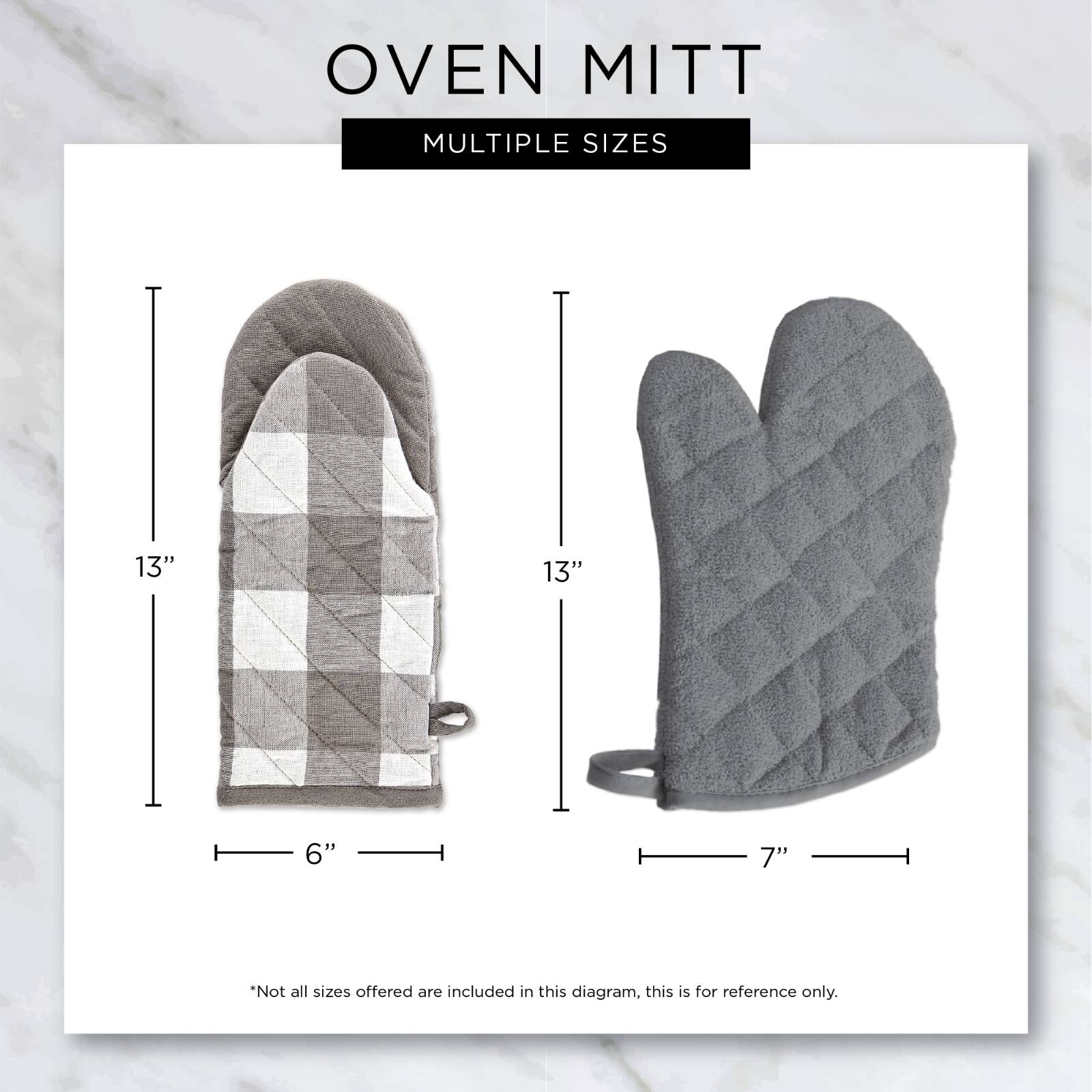 DII&#xAE; Tri Color Check Oven Mitts, 2ct.