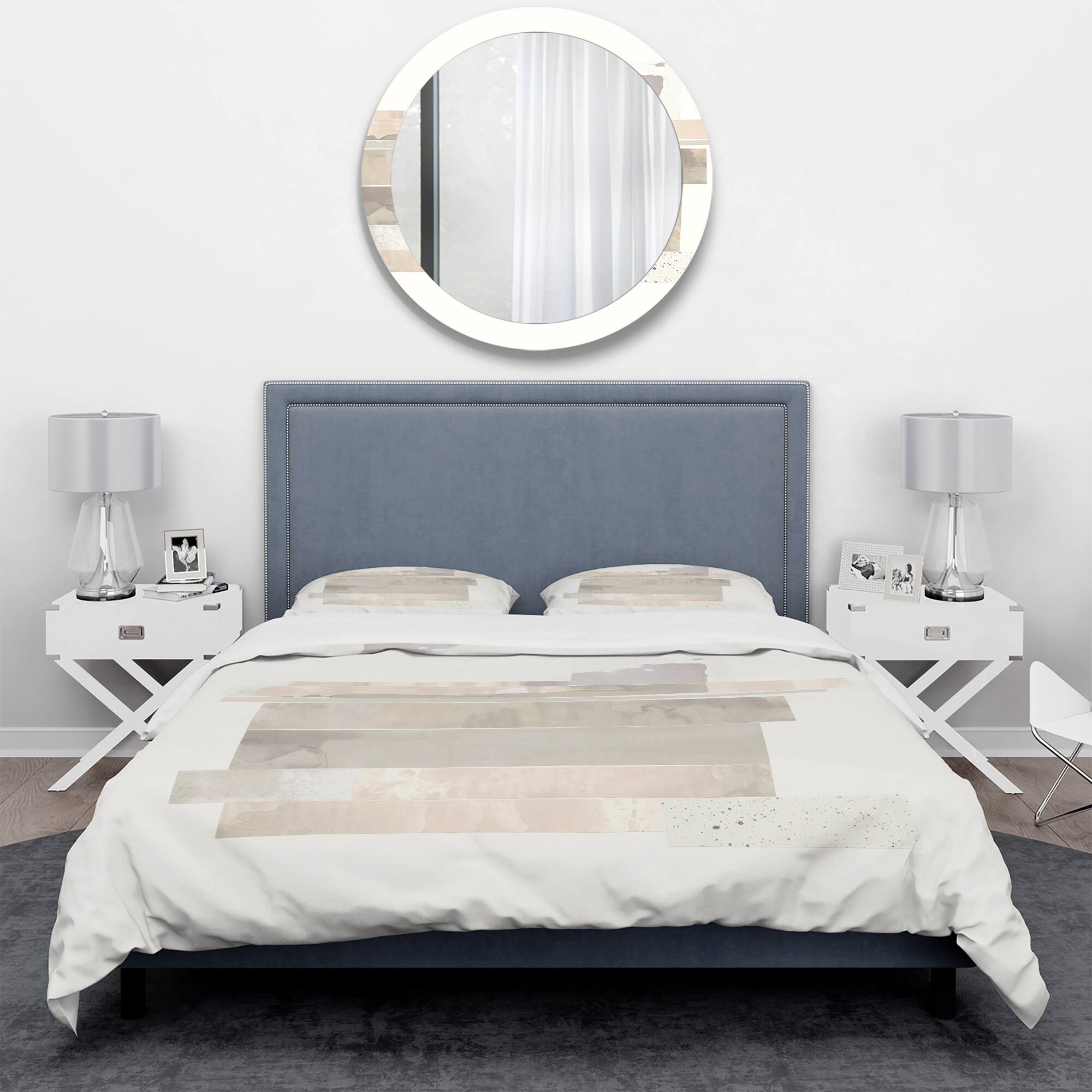 Designart 'Geometric Neutral Form II' Geometric Bedding Set - Duvet Cover & Shams
