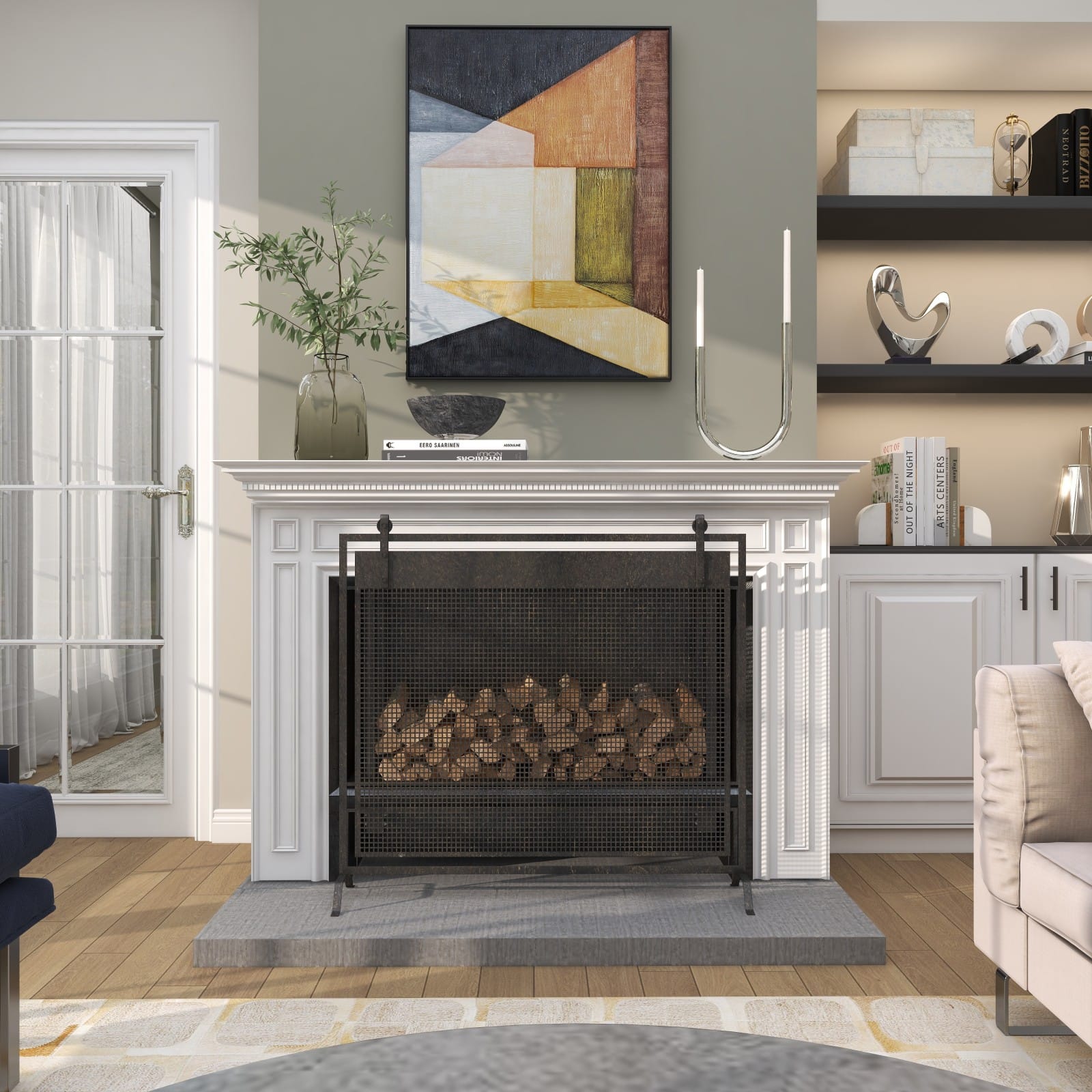 14" Silver Stainless Steel Abstract U-Shaped Candelabra